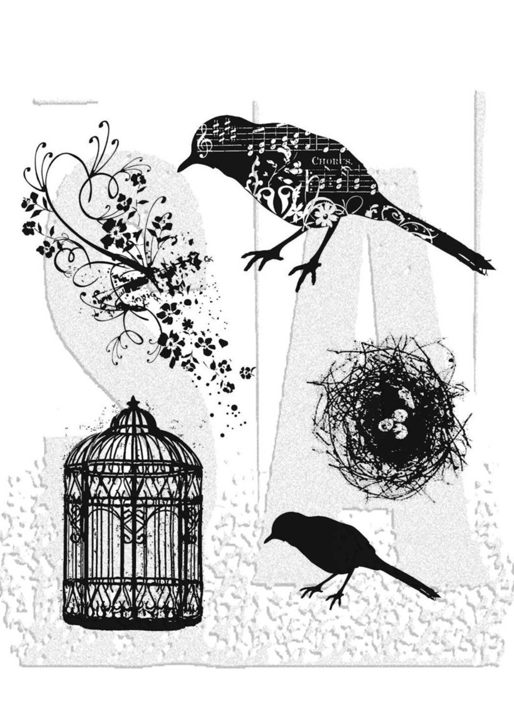 Stampers Anonymous Tim Holtz Cling Stamp, Artful Flight