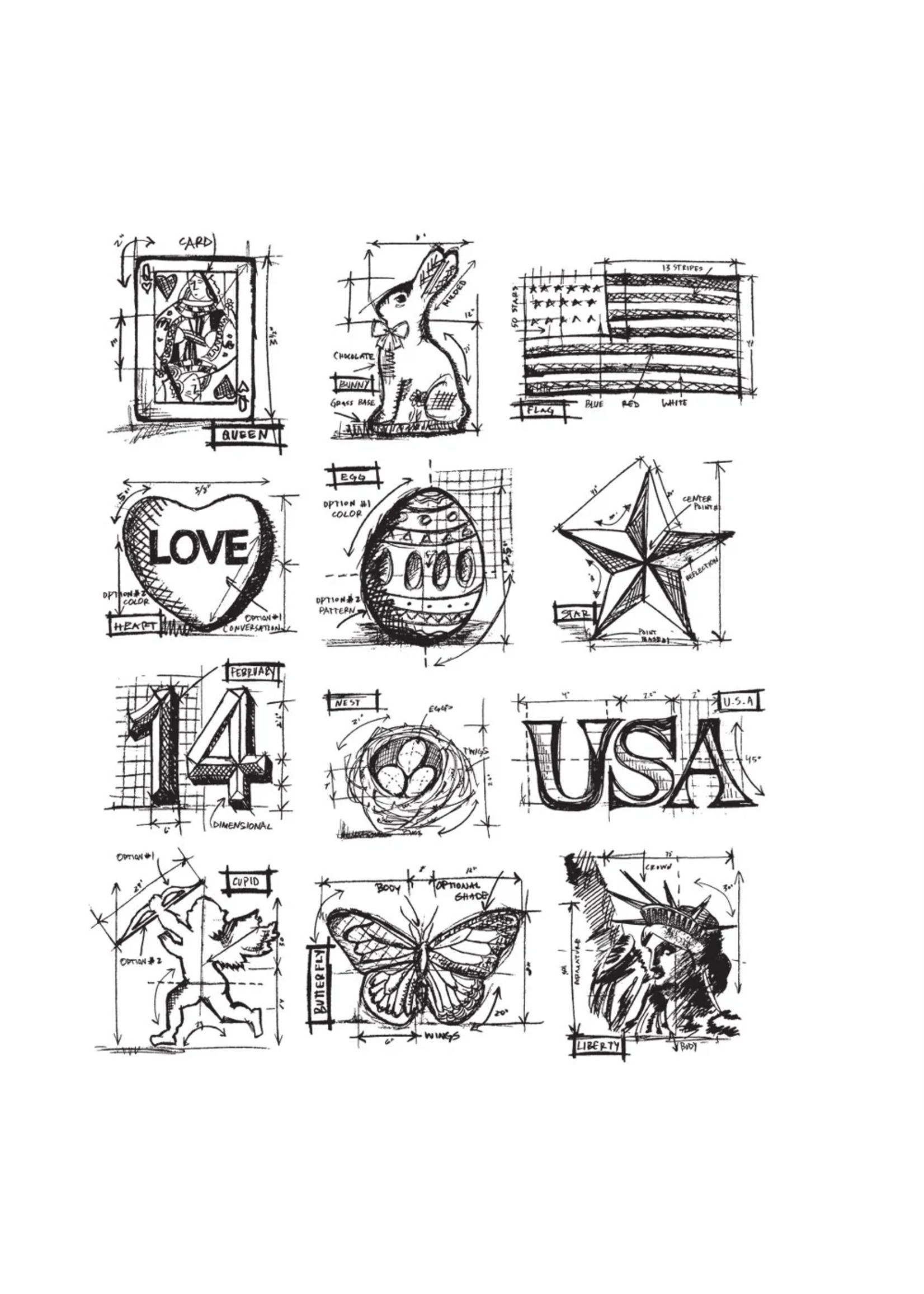 Stampers Anonymous Tim Holtz Cling Stamp, Mini Blueprints