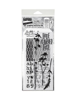 Stampers Anonymous Tim Holtz Mixed Media Stamp/Stencil, #17 Wildflowers/Mesh/Typo