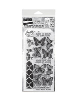 Stampers Anonymous Tim Holtz Mixed Media Stamp/Stencil, #44 Flutter/Floral/Trellis