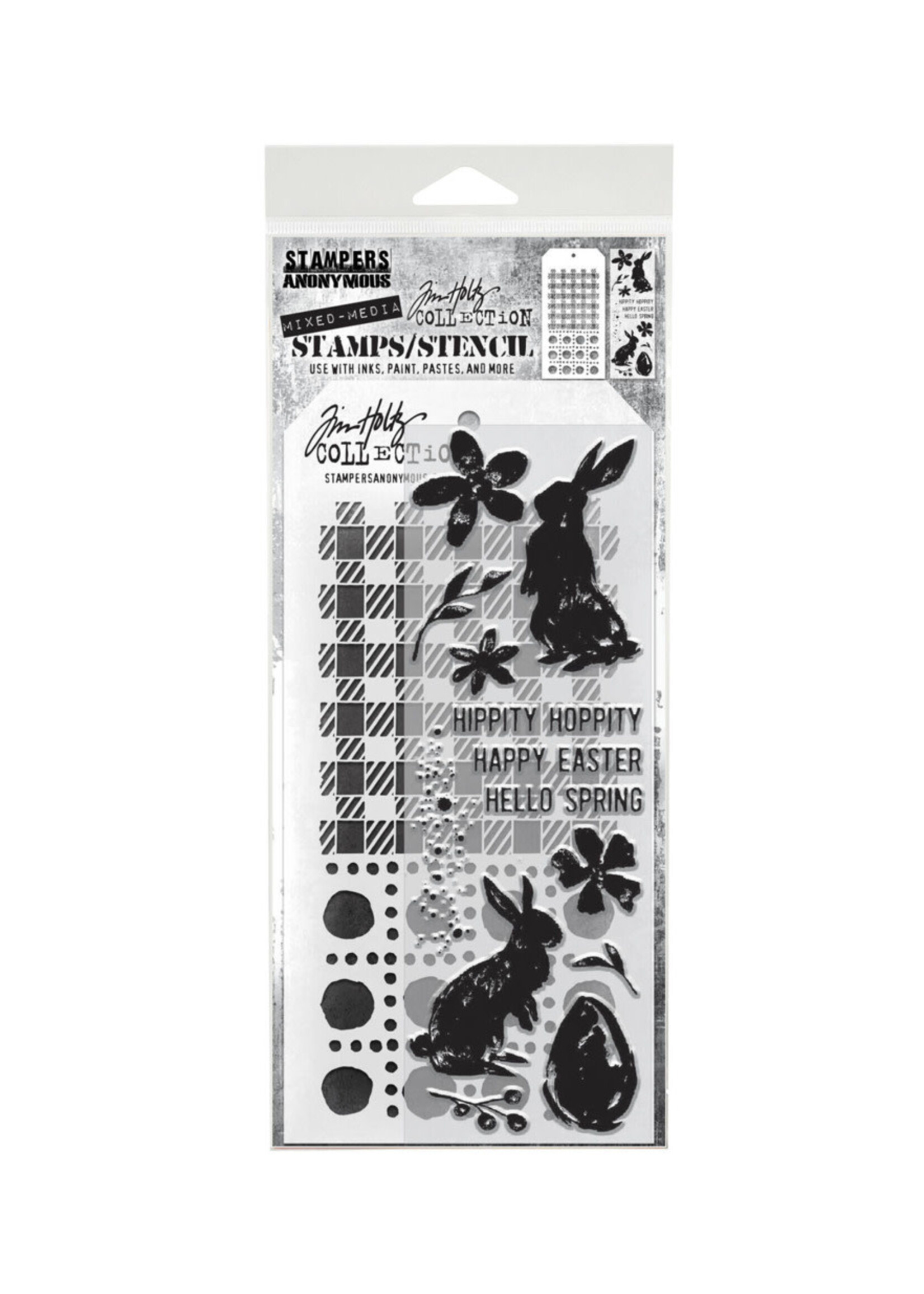 Stampers Anonymous Tim Holtz Mixed Media Stamp/Stencil, Spring Shadows