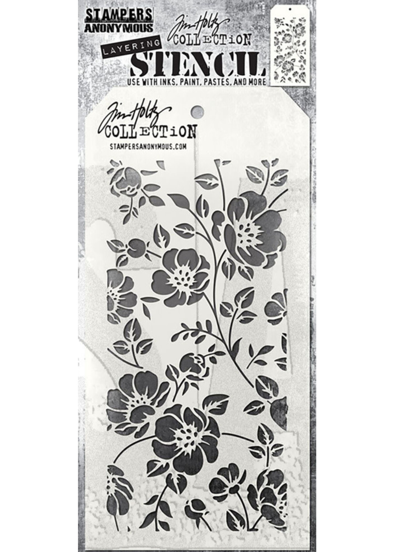 Stampers Anonymous Tim Holtz Layering Stencil, Floral