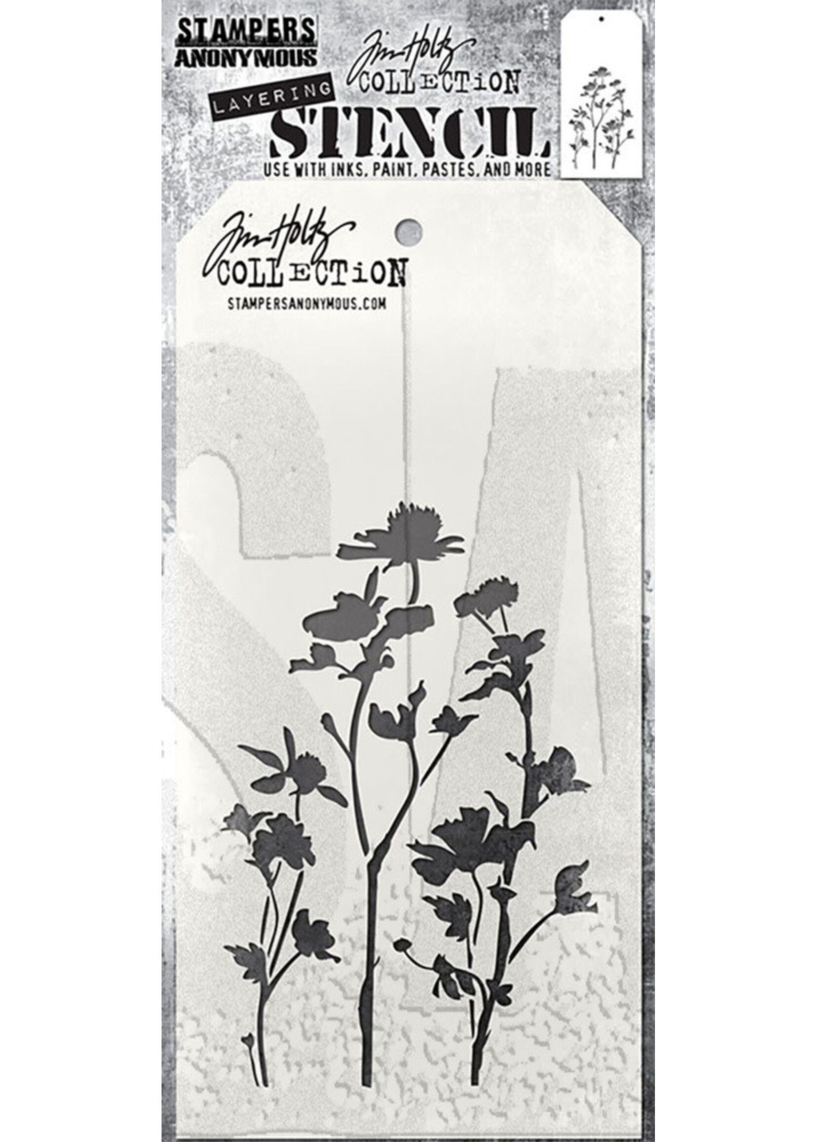 Stampers Anonymous Tim Holtz Layering Stencil, Wildflower