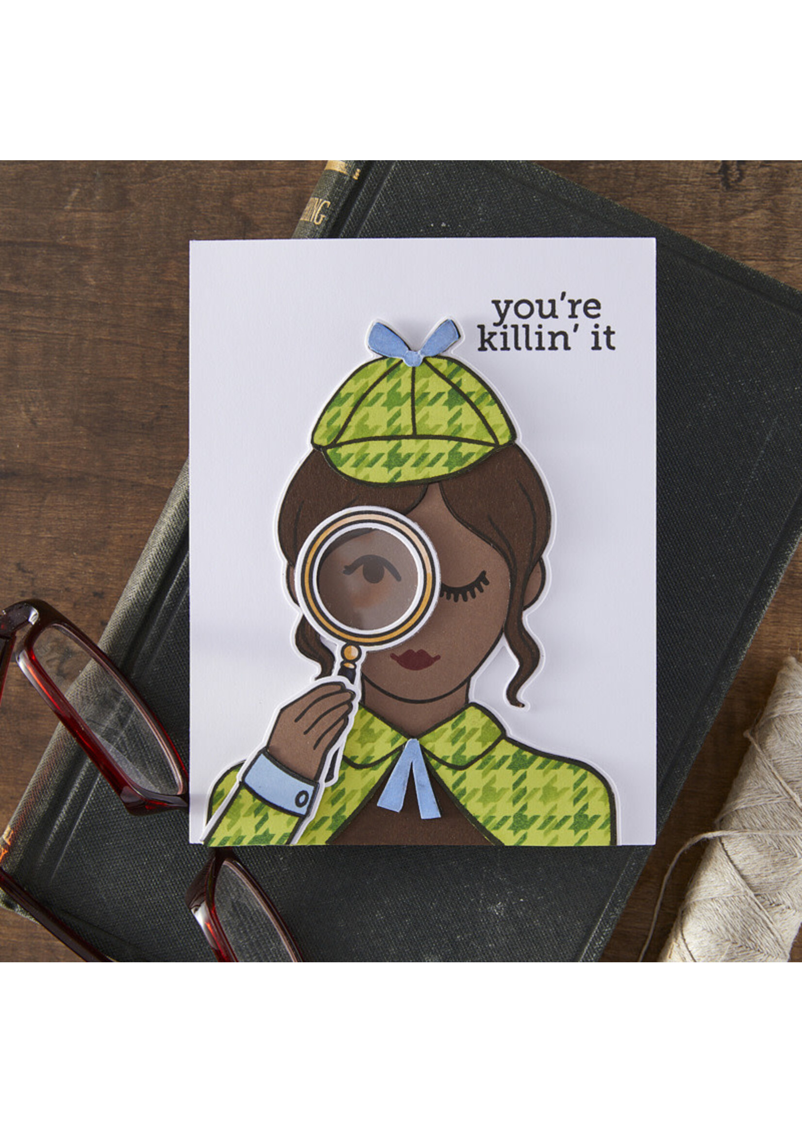 Hero  Arts Stamp and Cut Set, Case Closed - Miss Detective