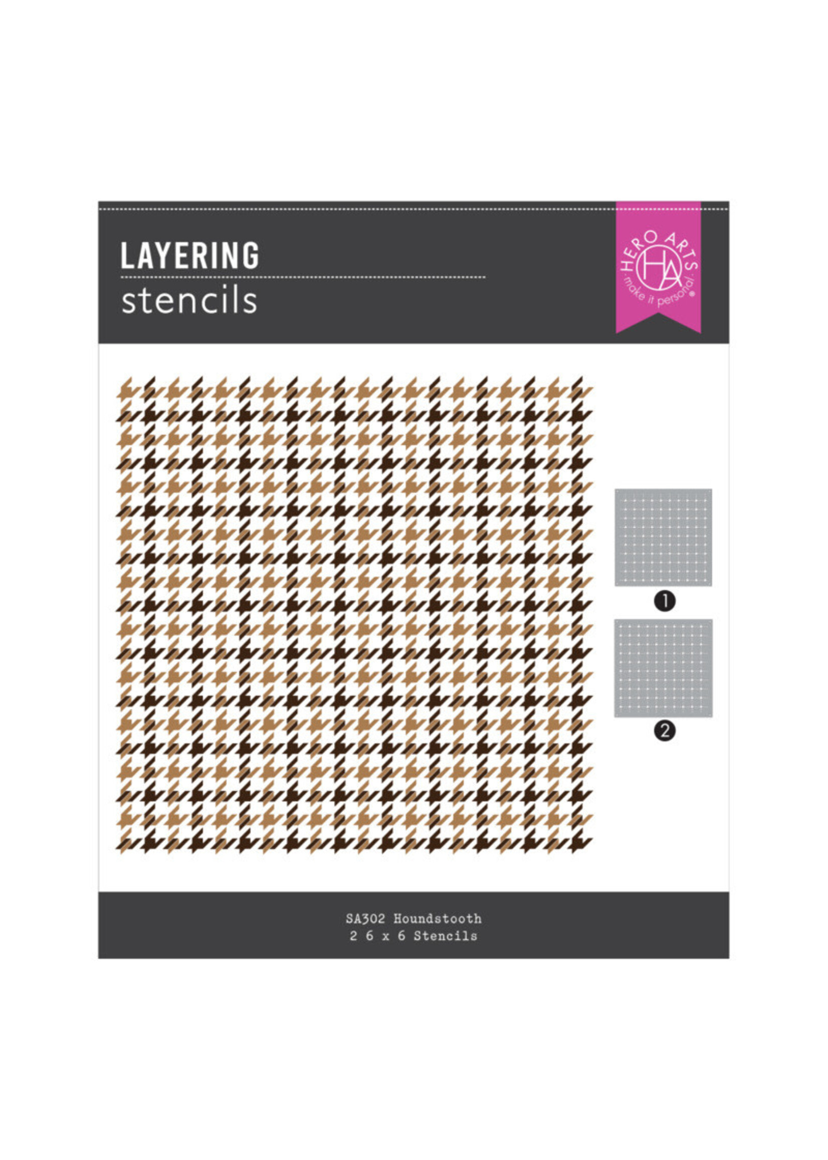 Spellbinders Layering Stencil, Case Closed - Houndstooth