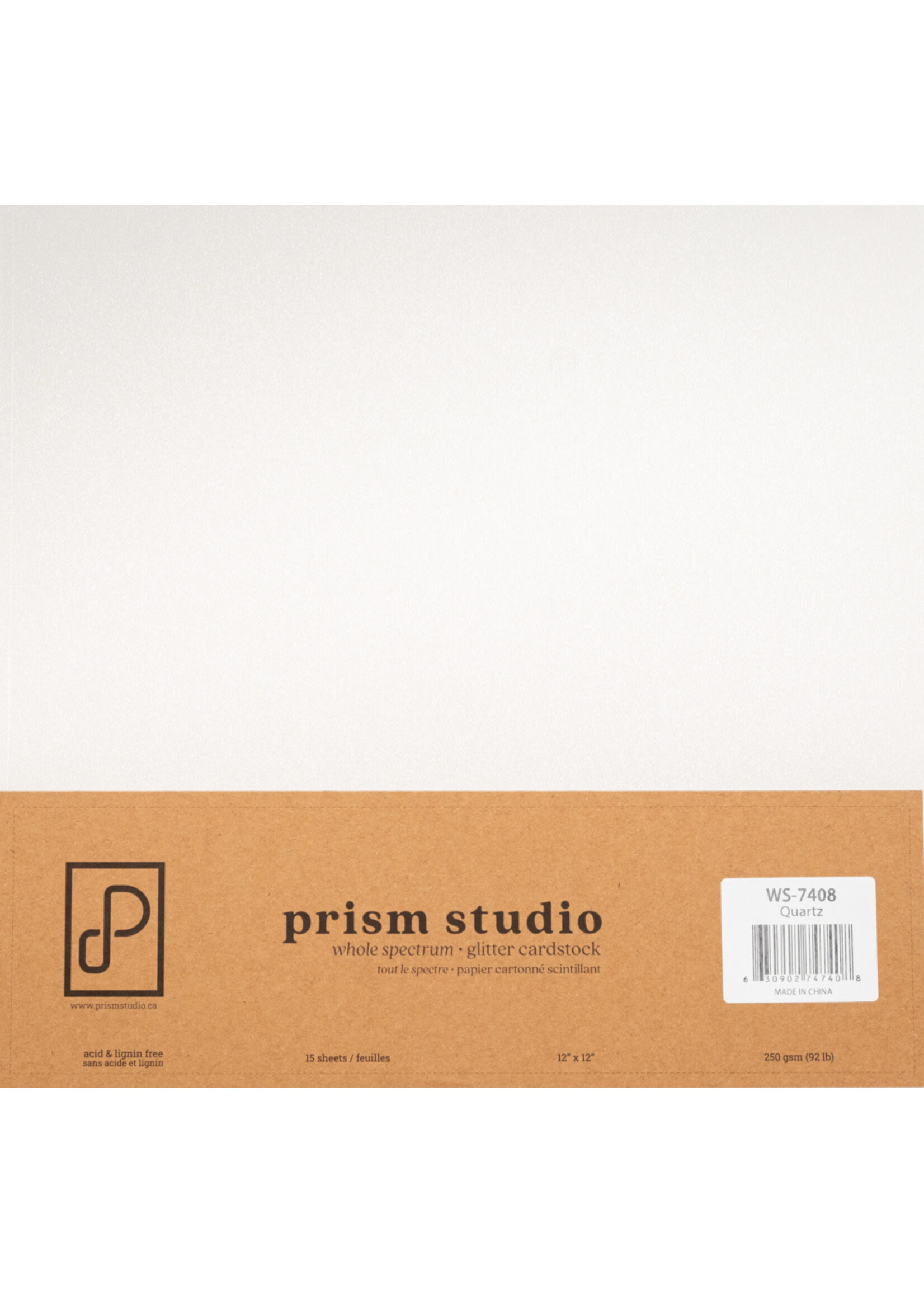 Prism Studio Prism 12x12 Glitter Cardstock, Quartz (1 sheet)