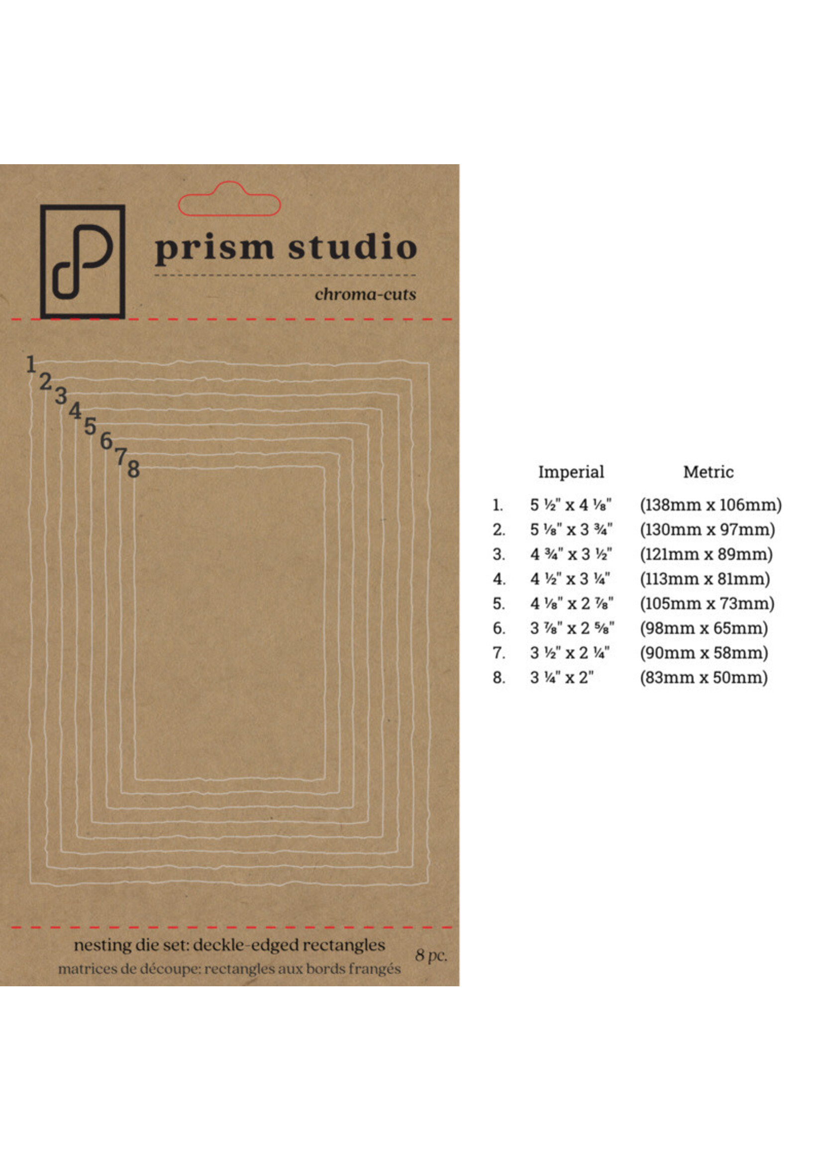 Prism Studio Die, Deckle-Edged Rectangles