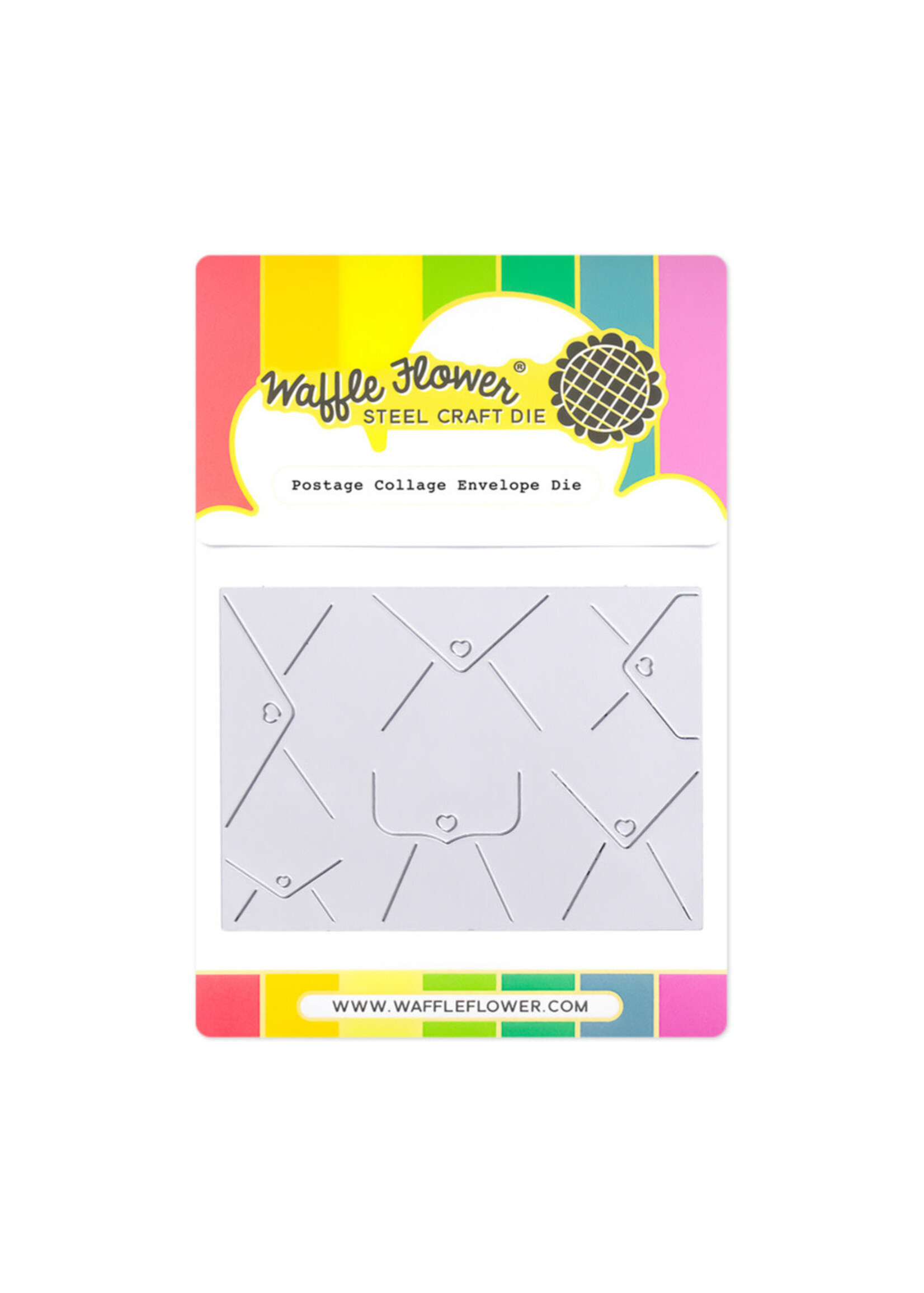 Waffle Flower Die, Postage Collage Envelope