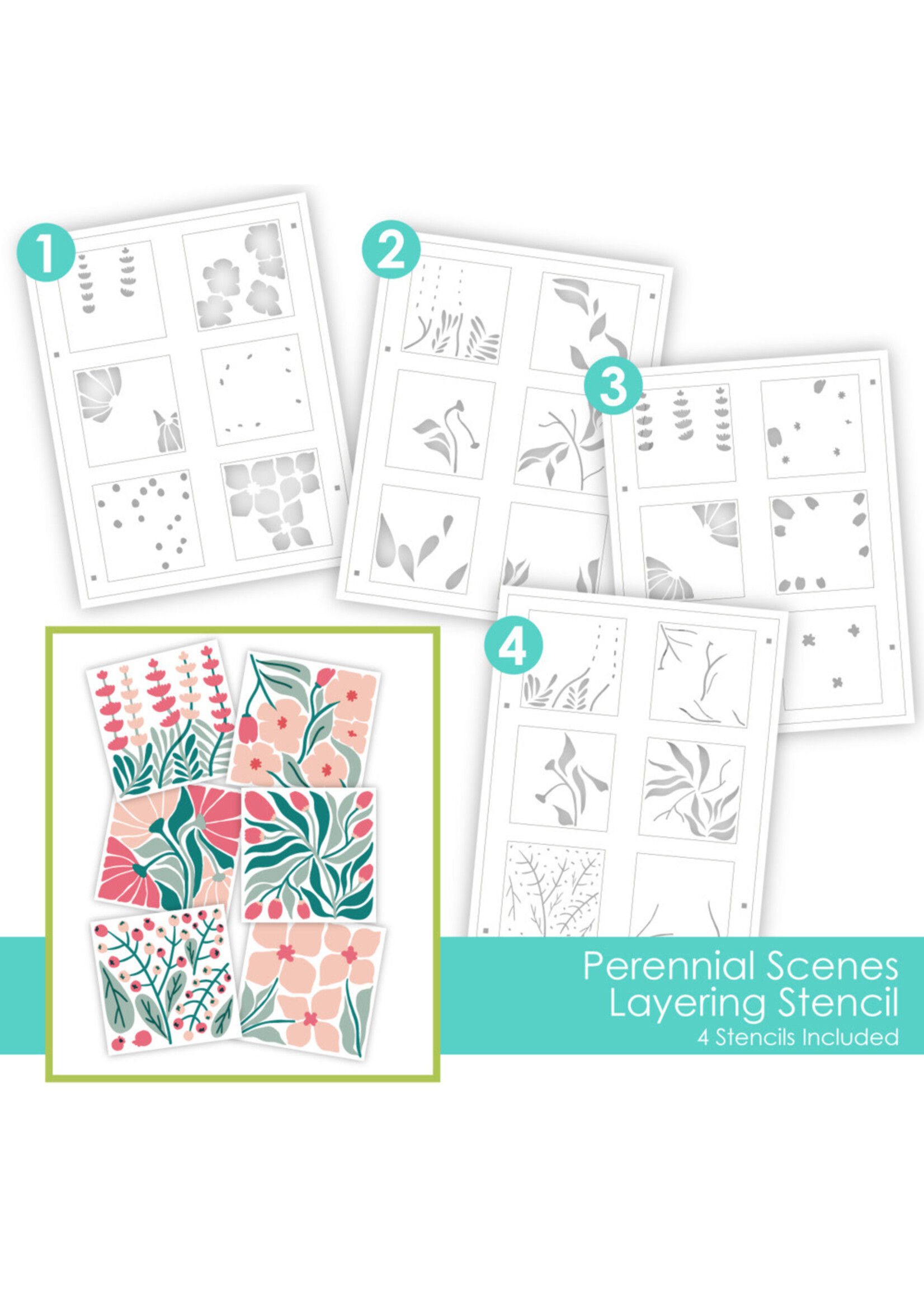 Taylored Expressions Layering Stencil, Perennial Scenes