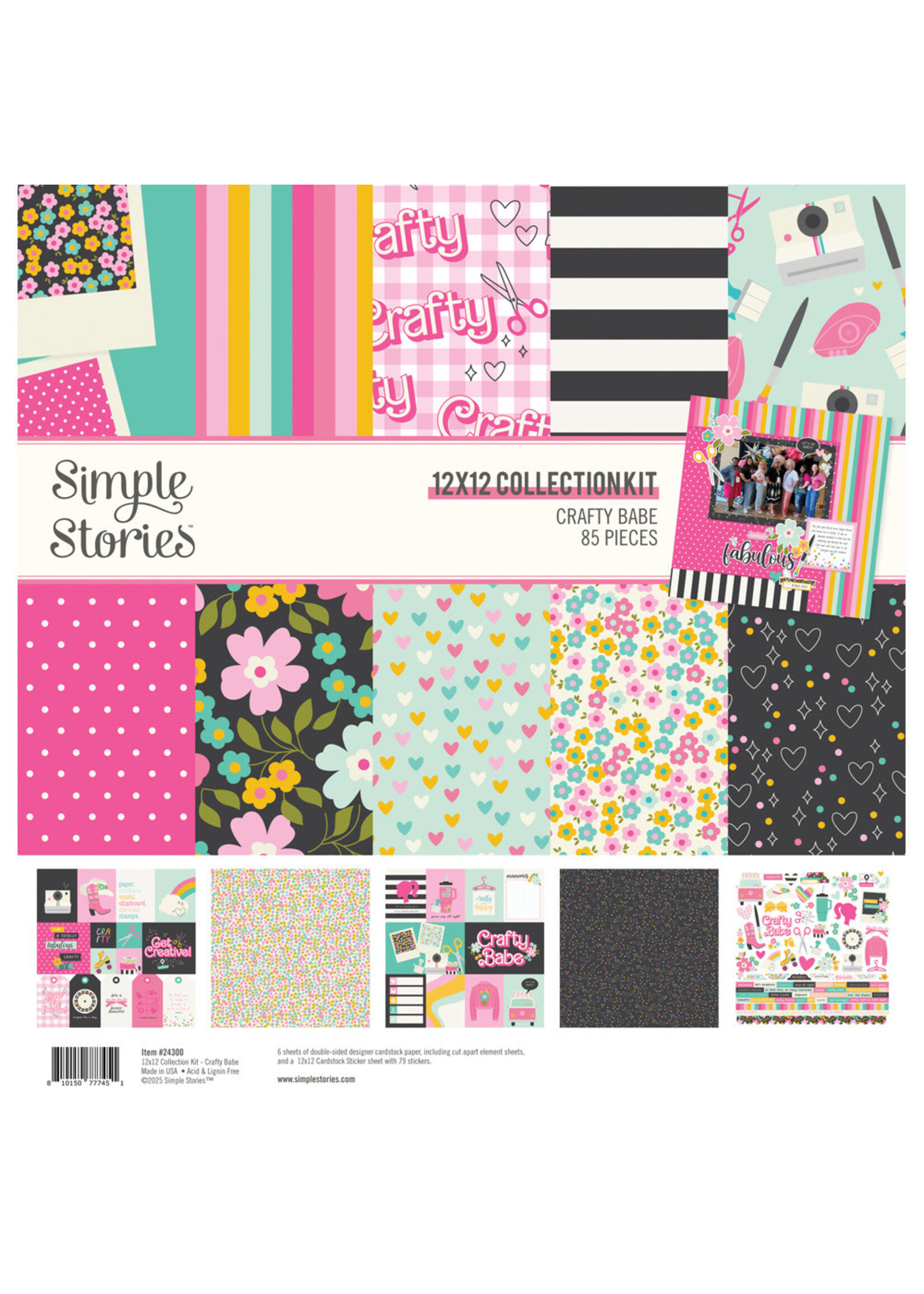 Simple Stories 12x12 Collection Kit, Crafty Babe