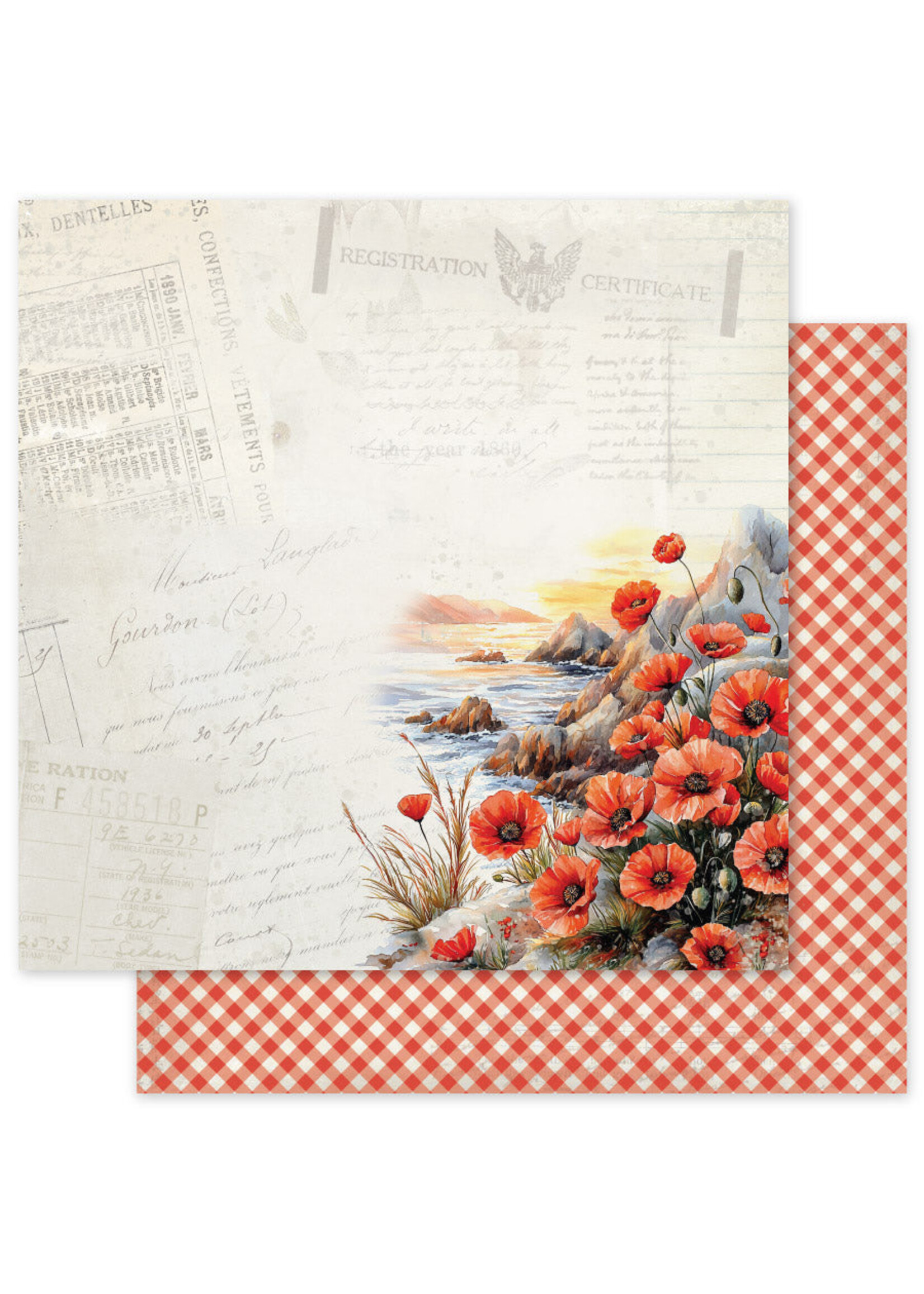 Paper Rose Paper Rose 12x12 Poppy Garden Basics, F