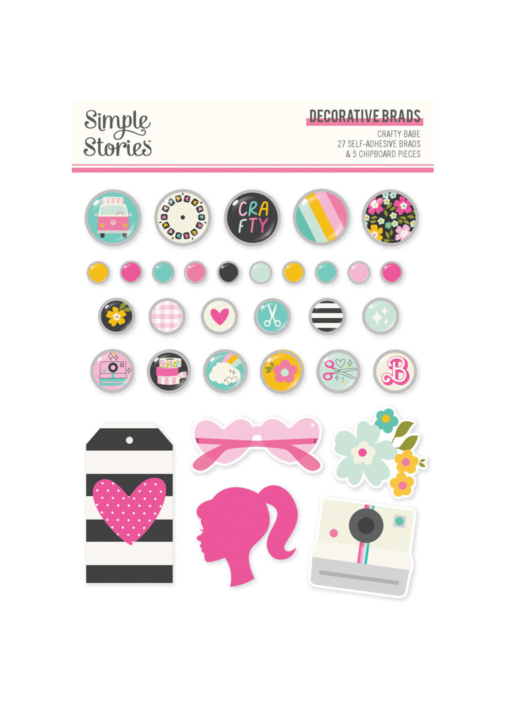 Simple Stories Simple Stories Decorative Brads, Crafty Babe