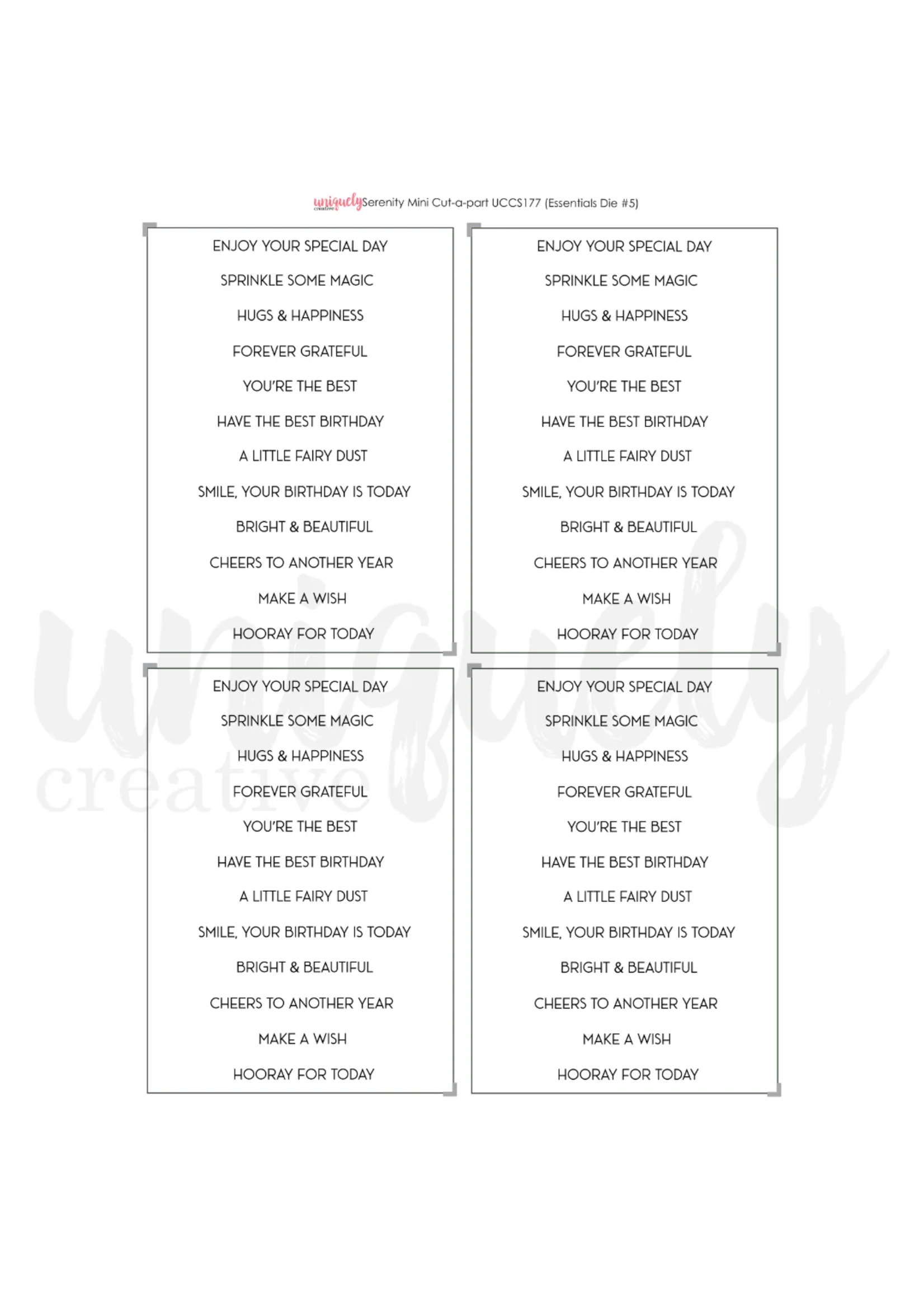 Uniquely Creative Mini Cut-a-part Sheet, Serenity