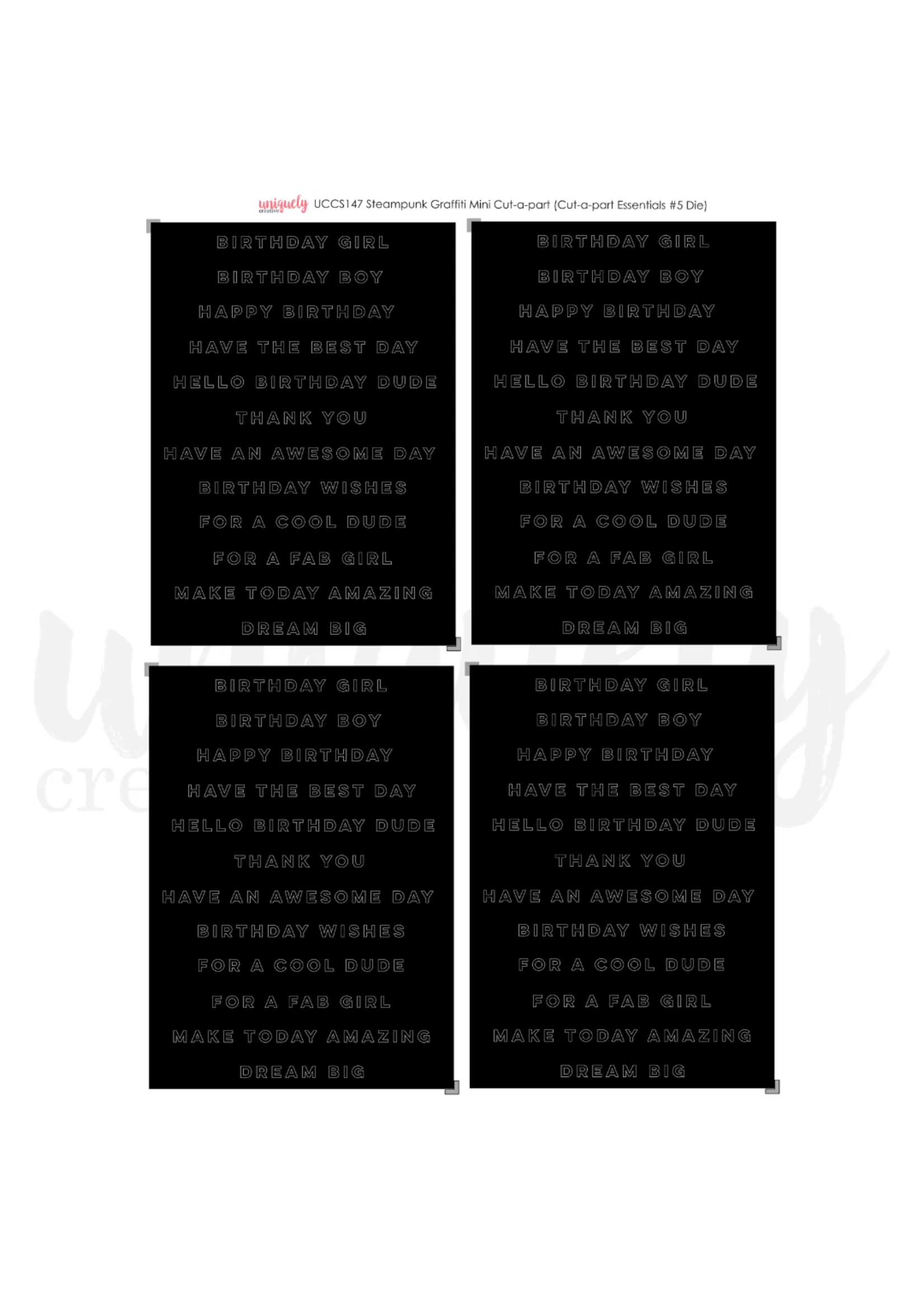 Uniquely Creative Mini Cut-a-part Sheet, Steampunk Graffiti