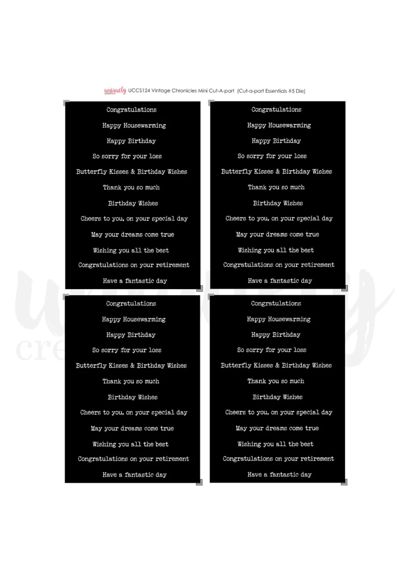 Uniquely Creative Mini Cut-a-part Sheet, Vintage Chronicles