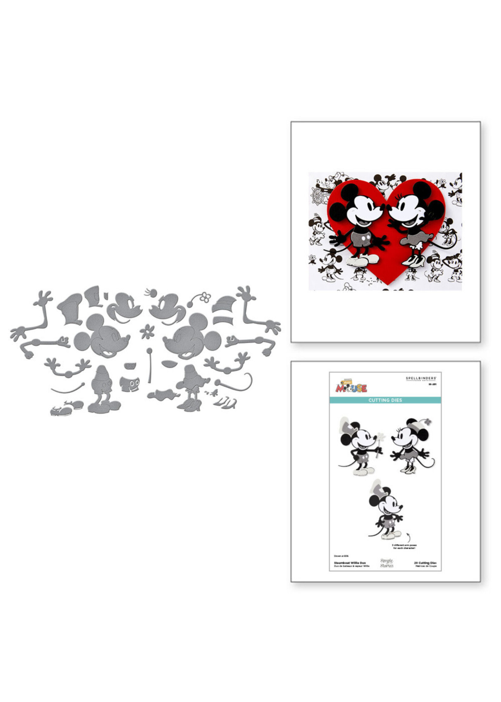 Spellbinders Die, Say Cheese Classic Mouse - Steamboat Willie Duo