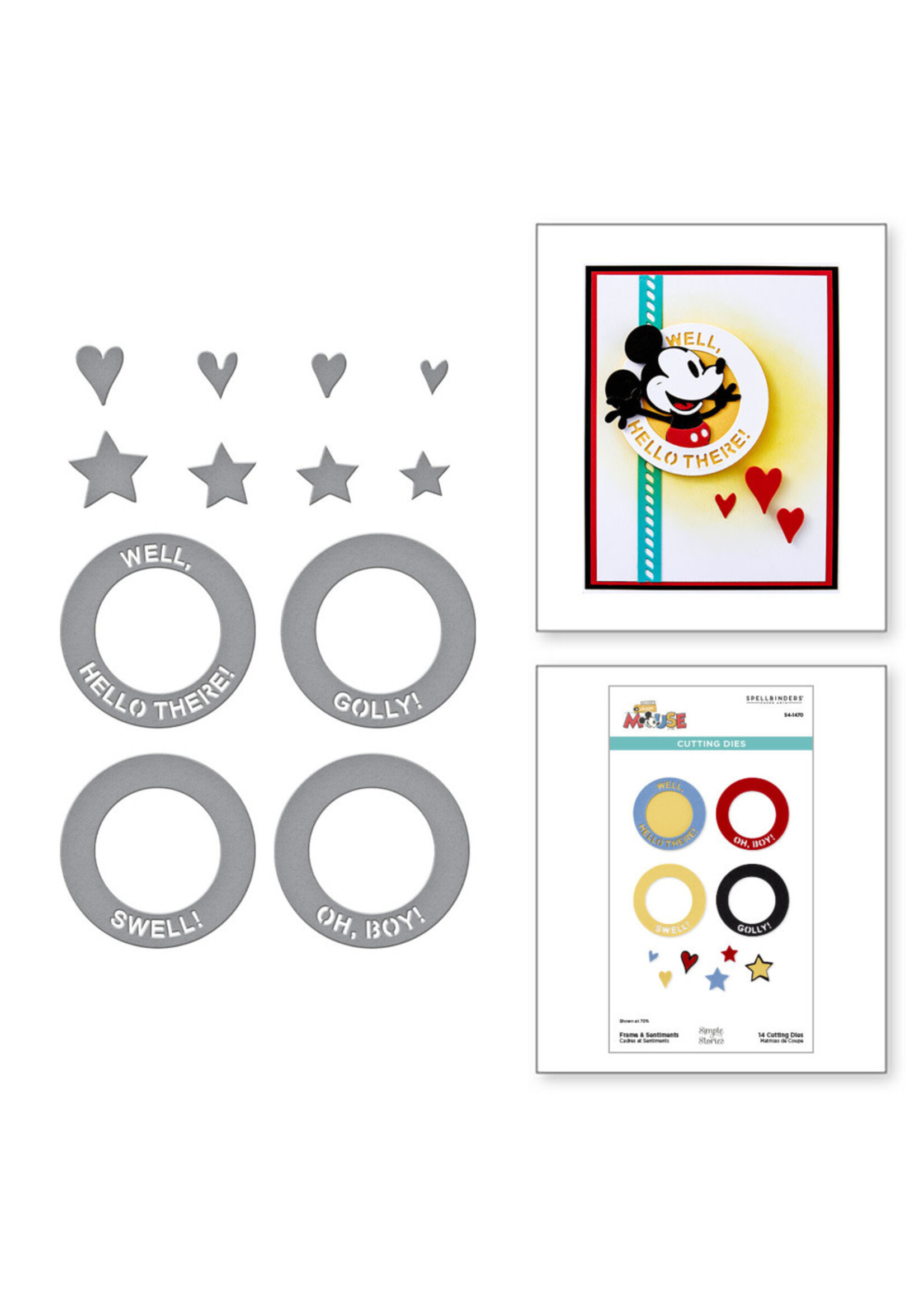 Spellbinders Spellbinders Die, Say Cheese Classic Mouse Collection - Frame & Sentiments