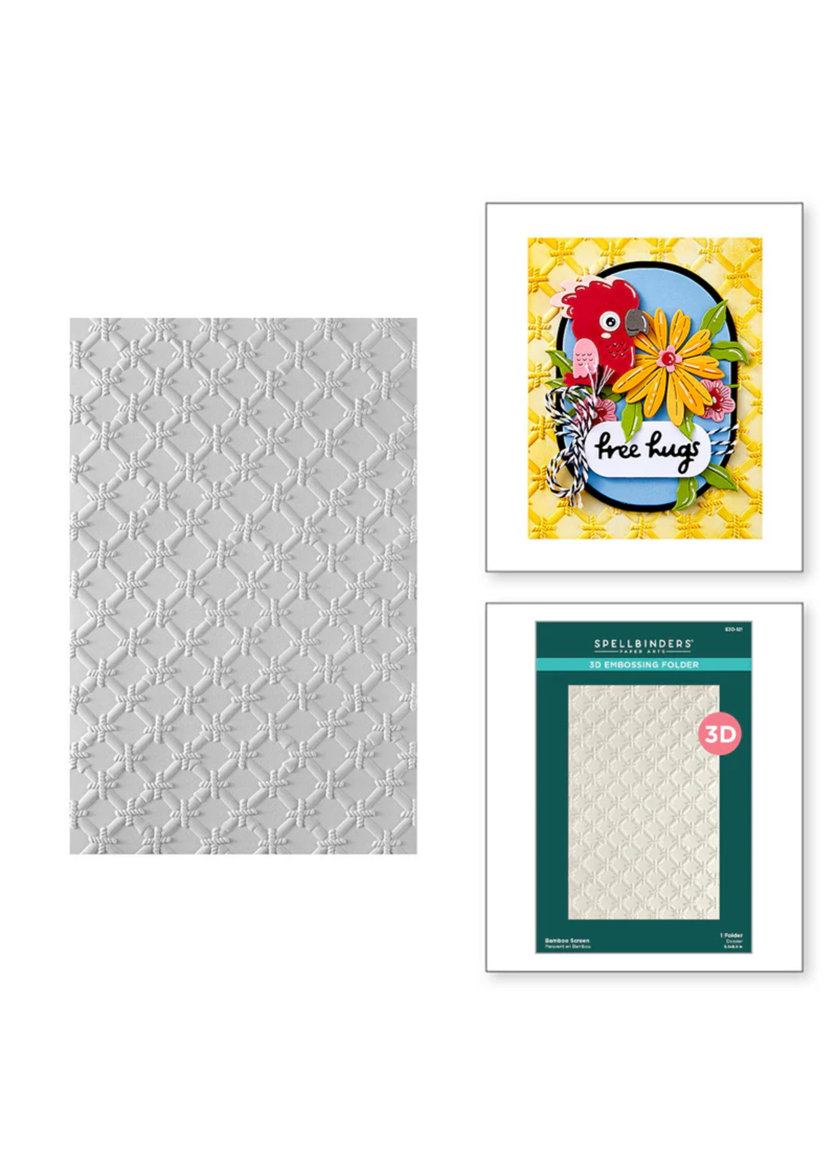 Spellbinders 3D Embossing Folder, Bamboo Screen
