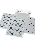 Pink Fresh Studio Stencil Layering, Geometric Tile