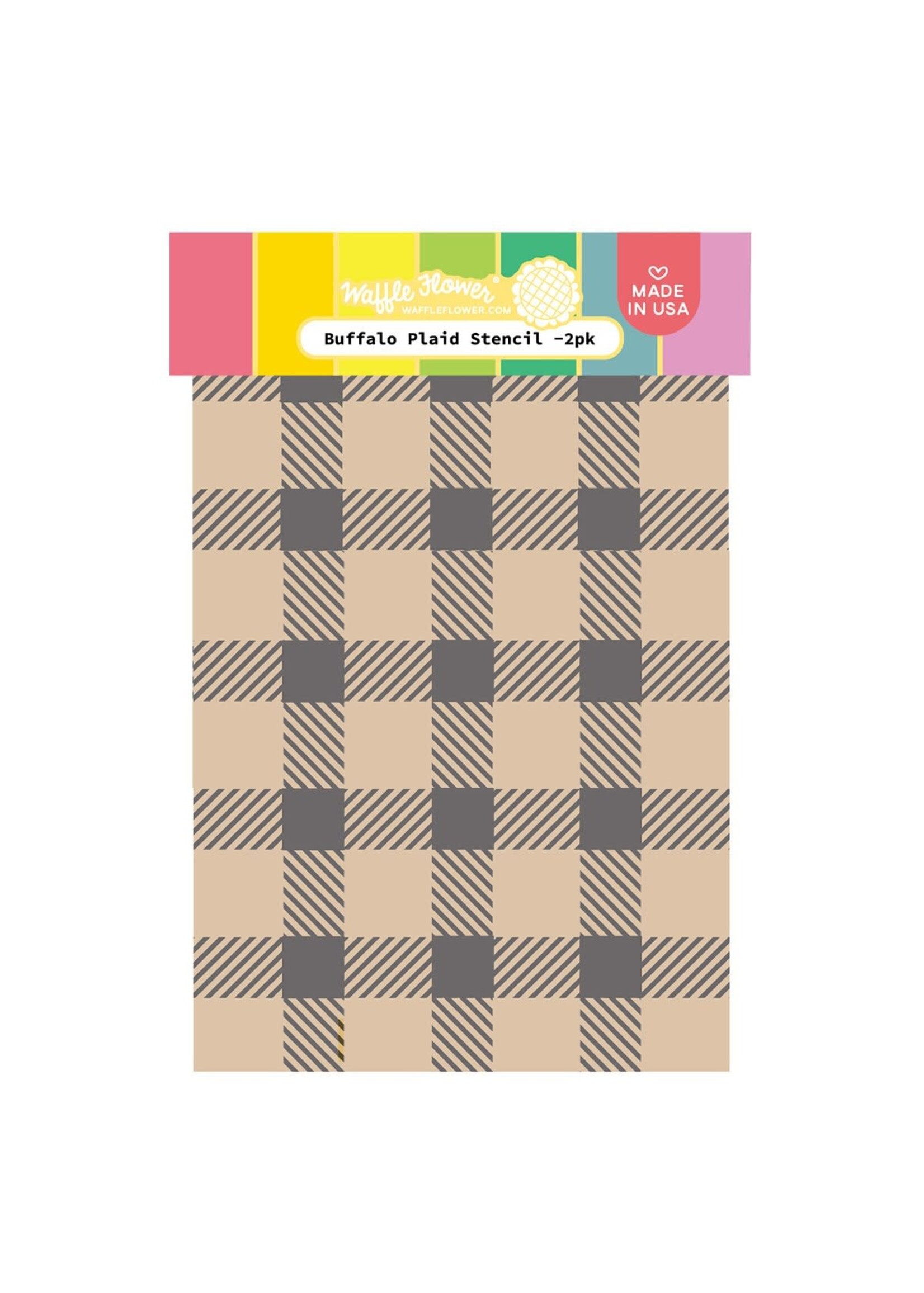 Waffle Flower Waffle Flower Stencil, Buffalo Plaid Duo