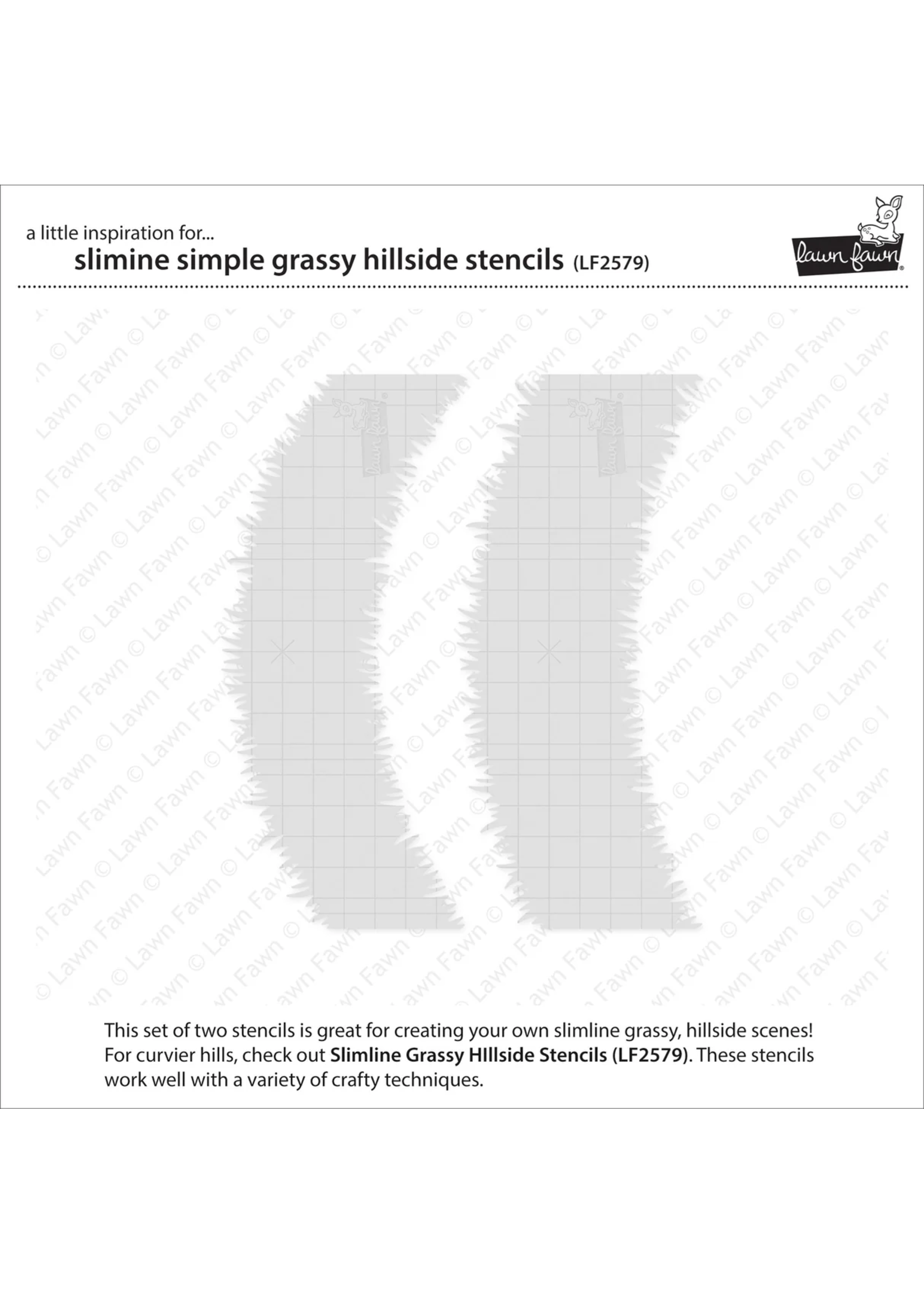Lawn Fawn Lawn Fawn Slimline Stencil, Simple Grassy Hillside