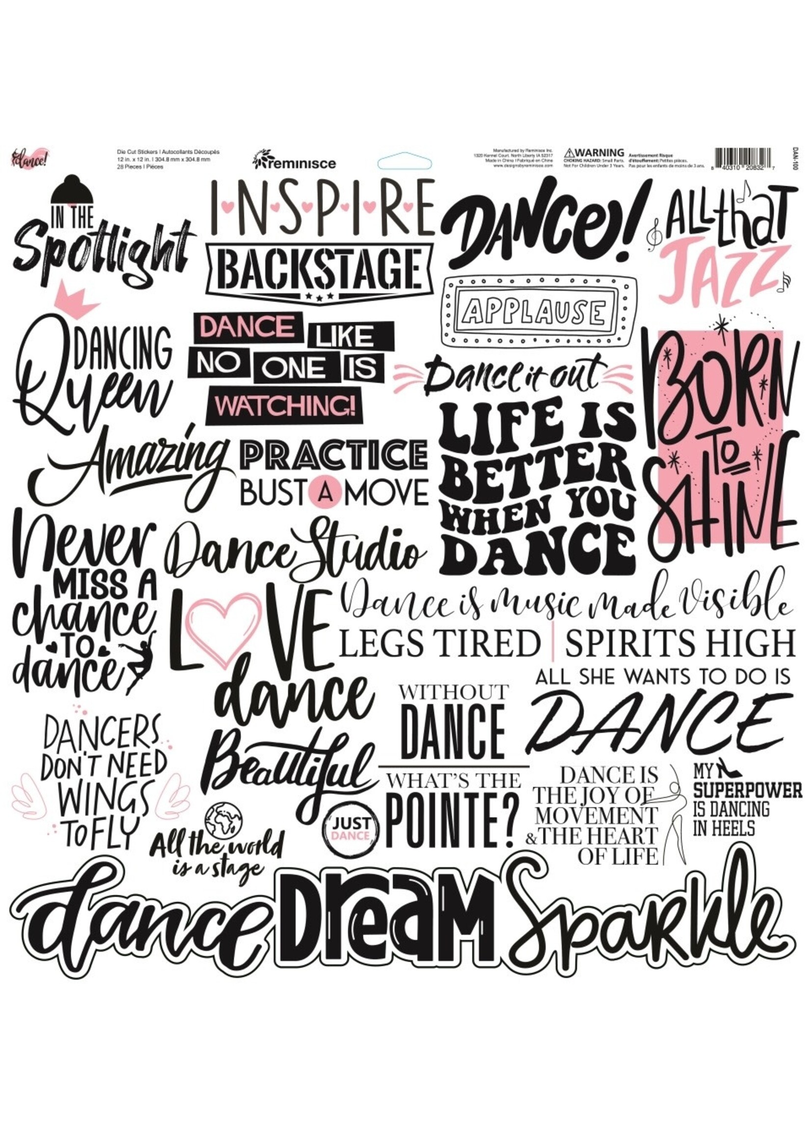 Reminisce 12x12 Sticker Sheet, Dance