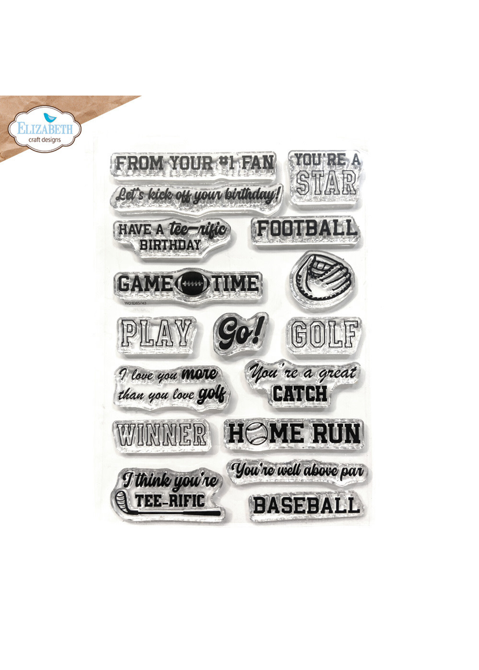 Elizabeth Craft Design ECD Stamp, Sport Sentiments