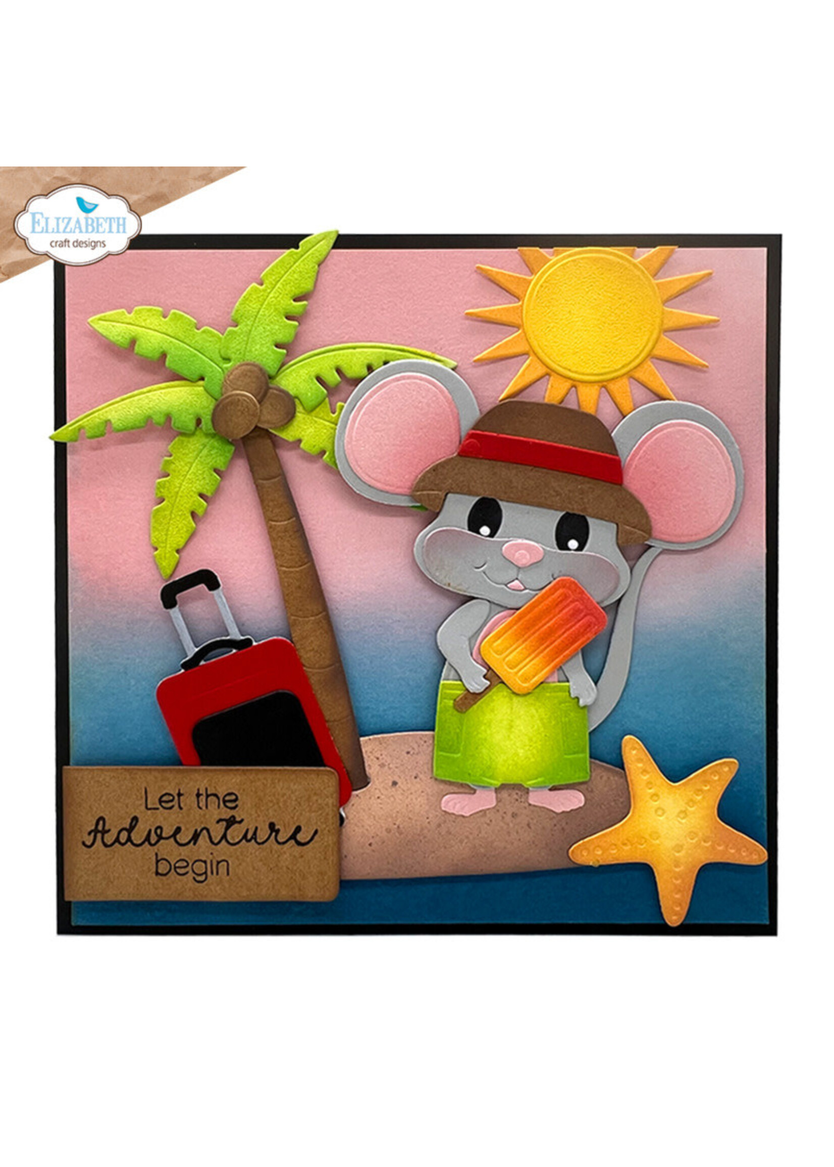 Elizabeth Craft Design Stamp, Summer Travel Sentiments