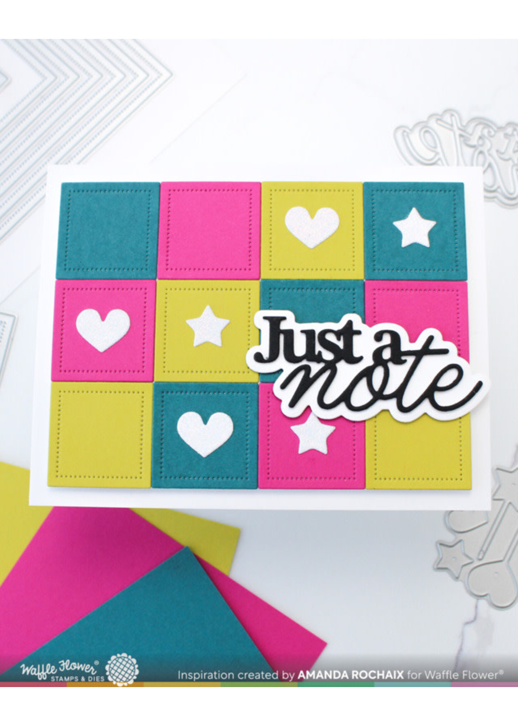 Waffle Flower Waffle Flower Die, Nesting Piercing Squares