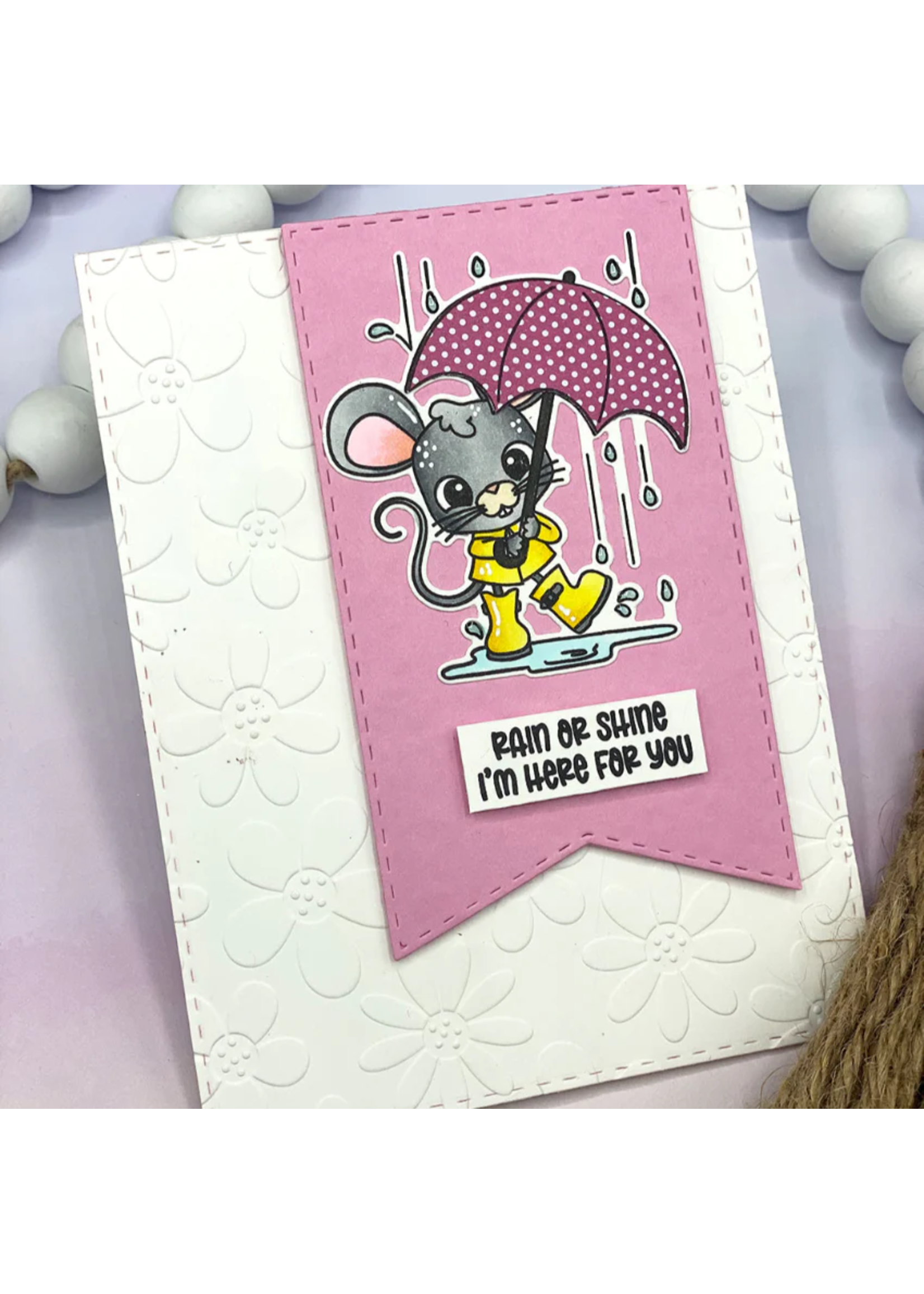 Pink & Main Pink & Main Embossing Folder 6x6, Pocket Full of Posies