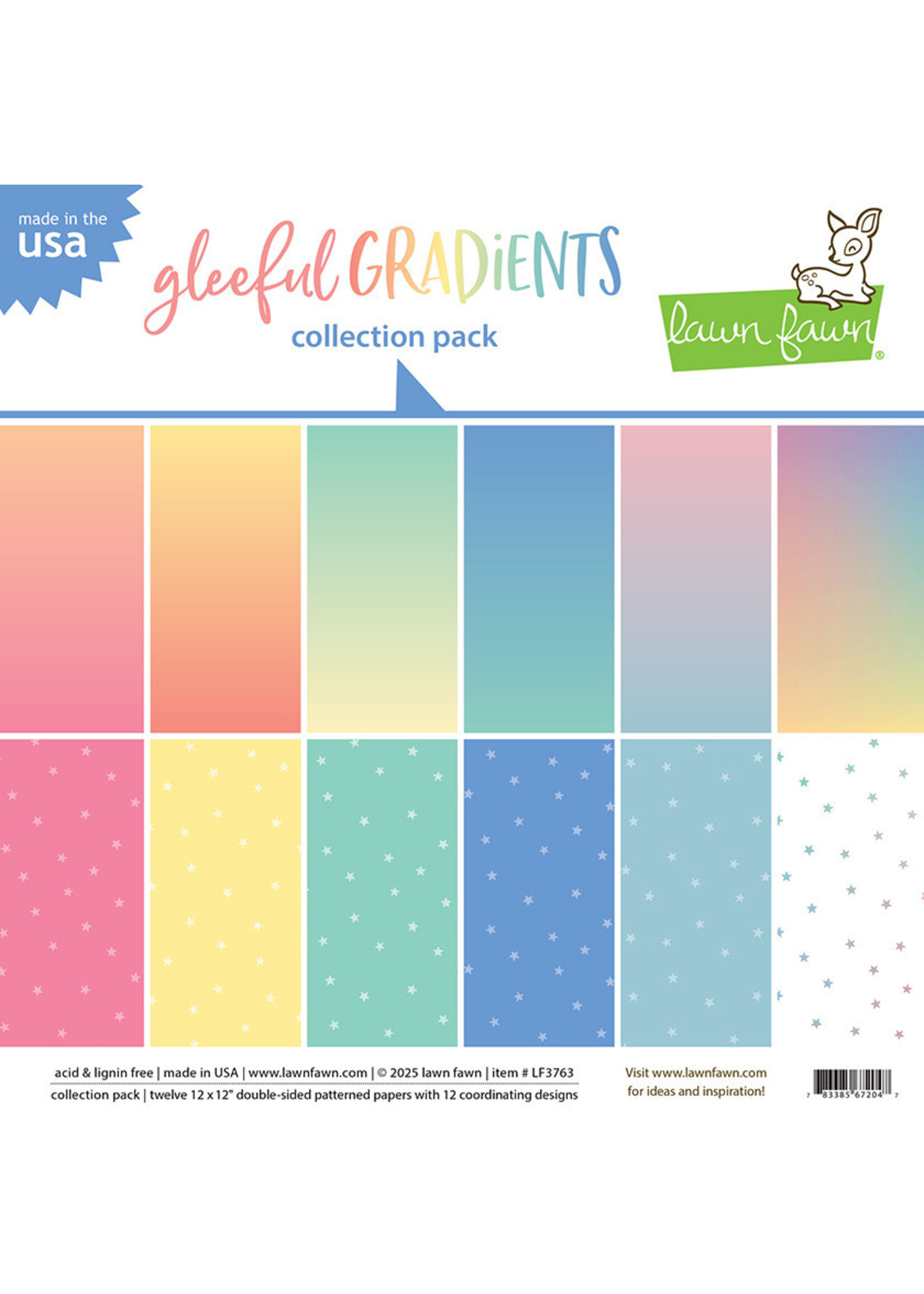 Lawn Fawn 12x12 Collection Pack, Gleeful Gradients