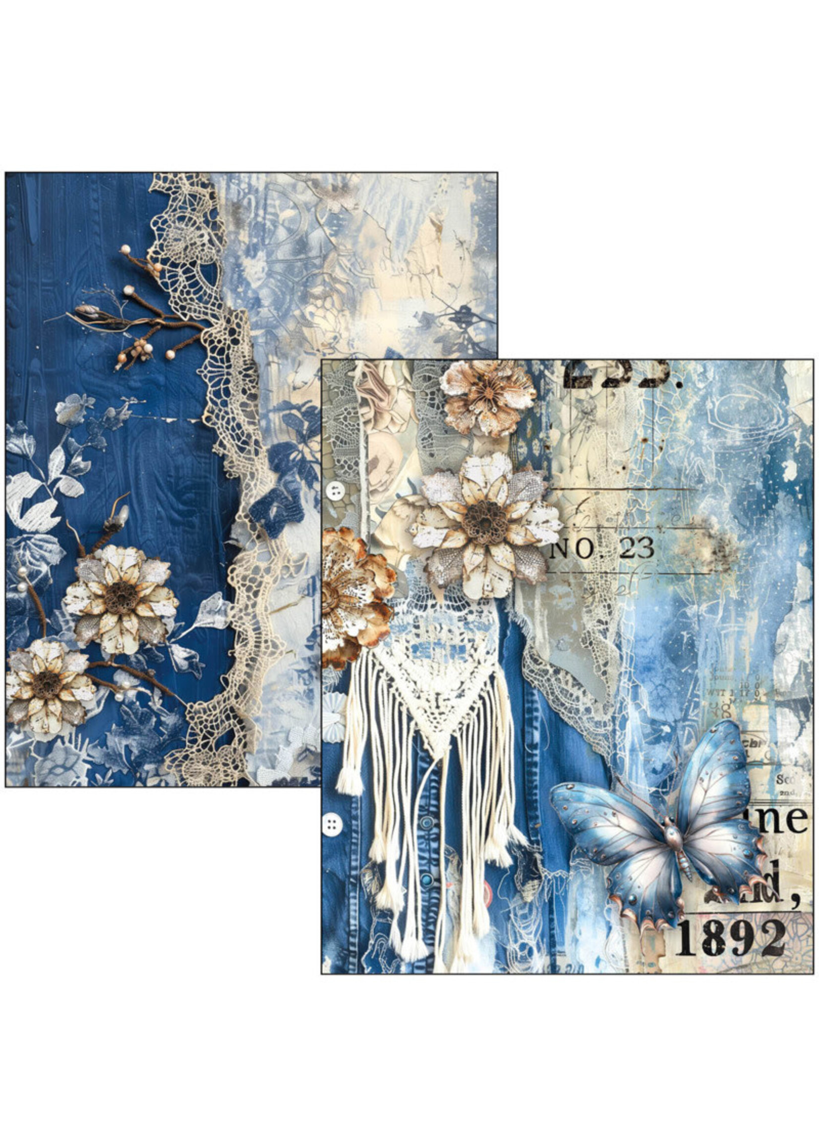 Ciao Bella LaMania A4 Mixed Media Book, Urban Blue Denim