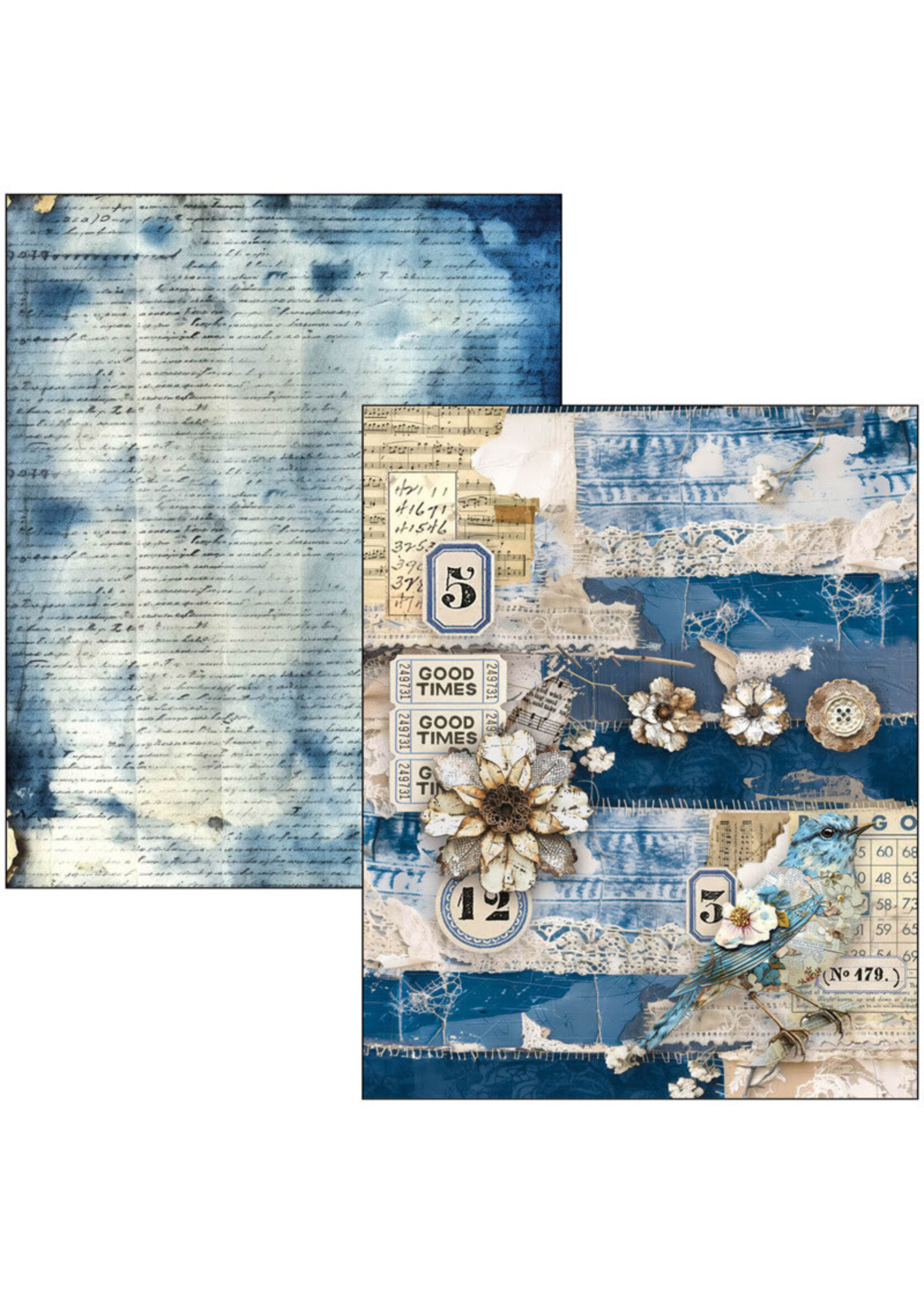 Ciao Bella LaMania A4 Mixed Media Book, Urban Blue Denim