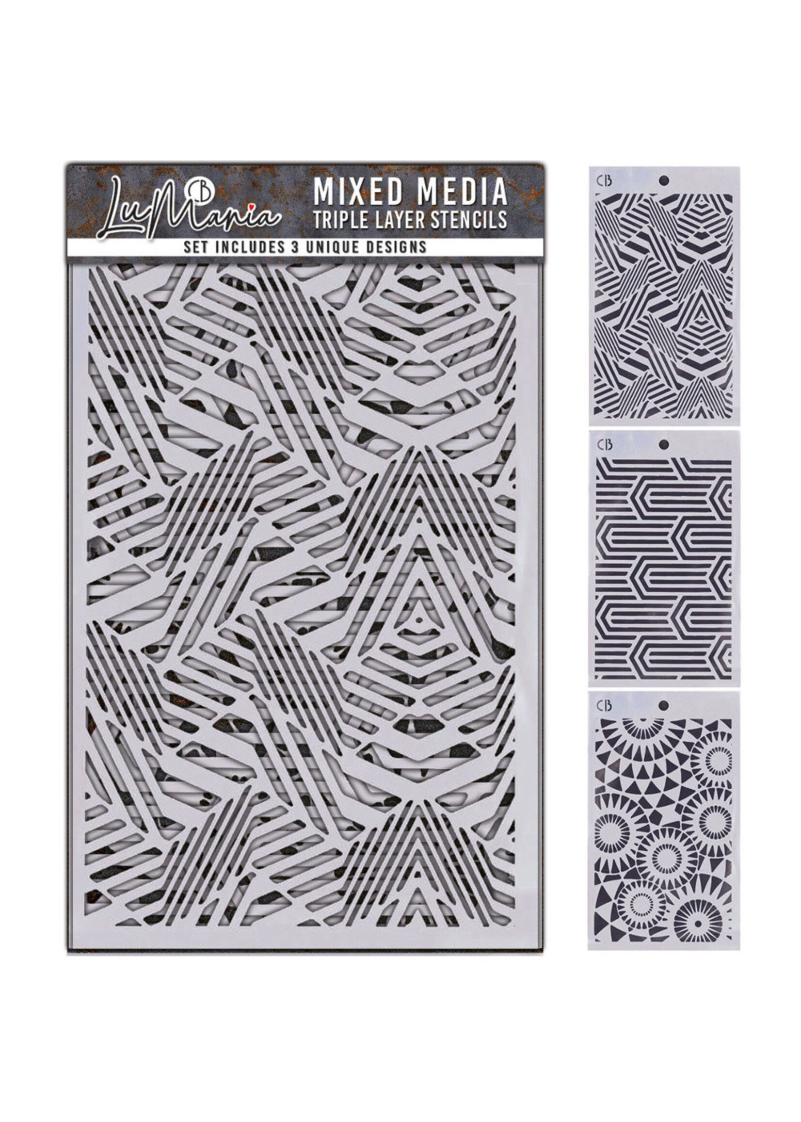 Ciao Bella LuMania Mixed Media Triple Layer Stencils, Set #003