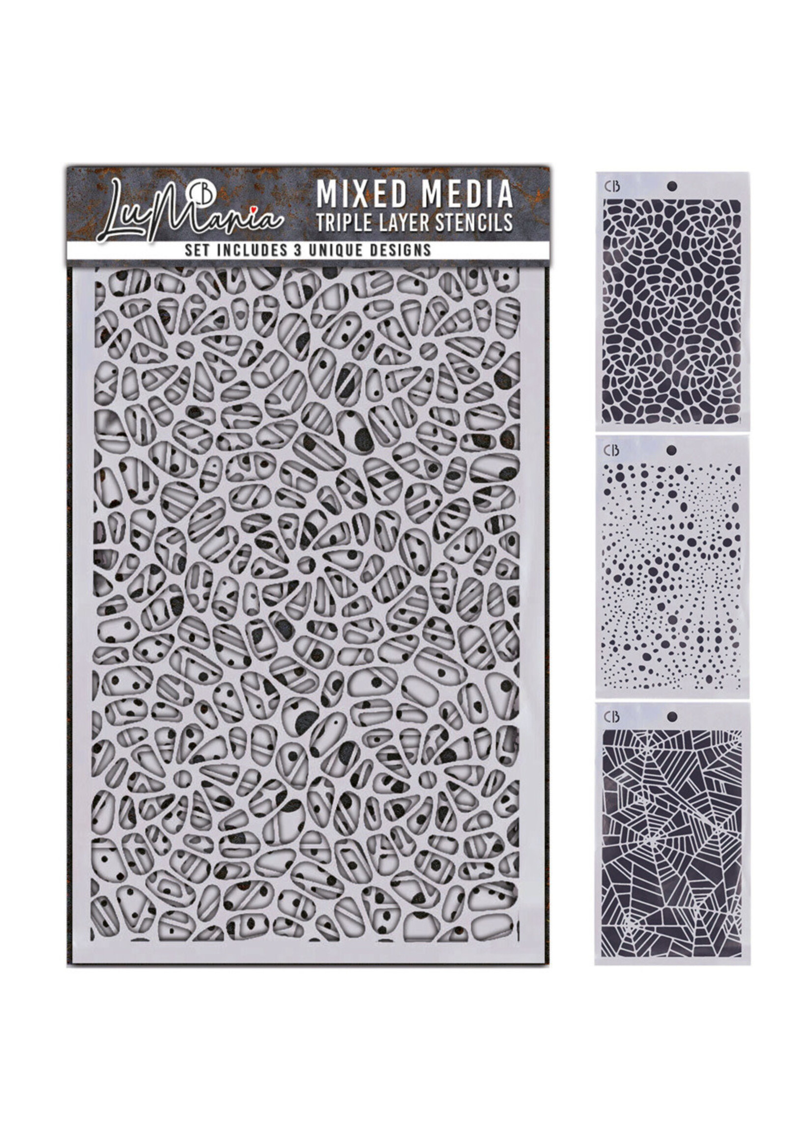Ciao Bella LuMania Mixed Media Triple Layer Stencils, Set #004