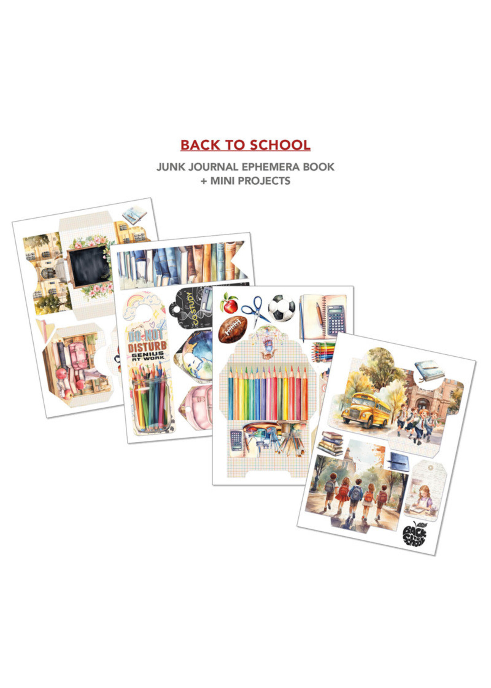 Ciao Bella A4 Junk Journal & Ephemera Book, Back to School (32 pages)