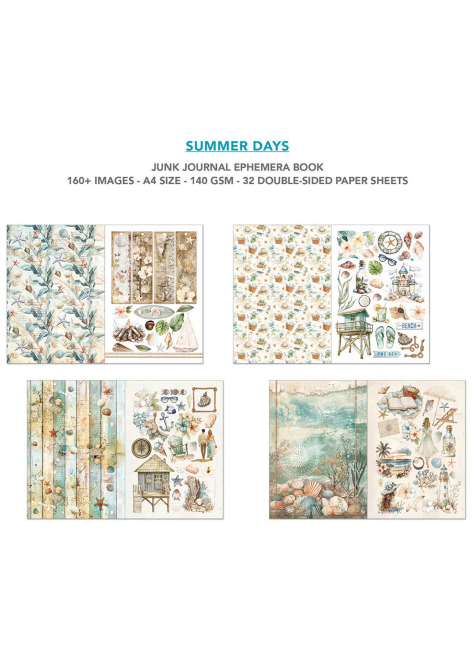 Ciao Bella A4 Junk Journal & Ephemera Book, Summer Days (32 pages)