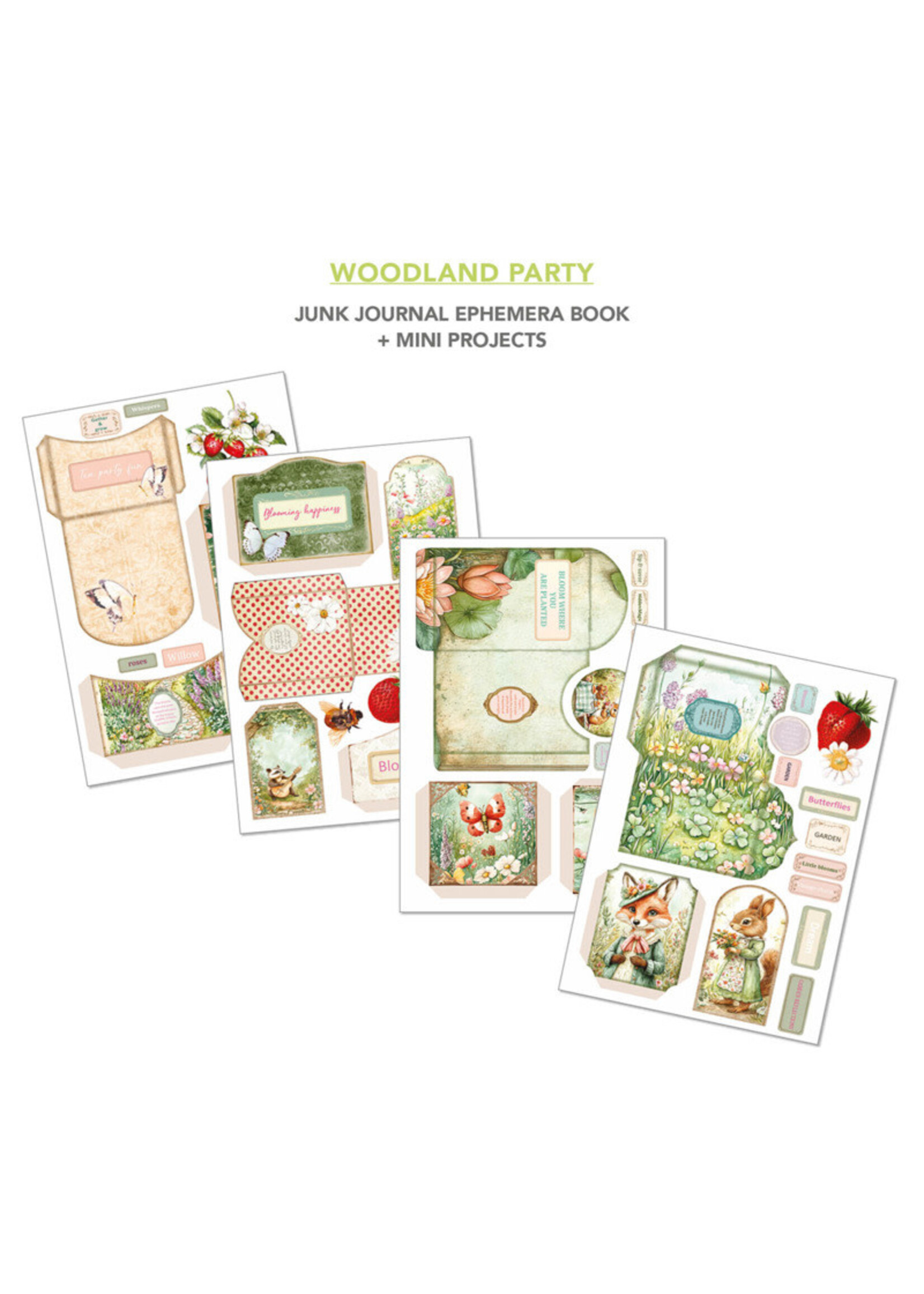 Ciao Bella A4 Junk Journal & Ephemera Book, Woodland Party (32 Pages)