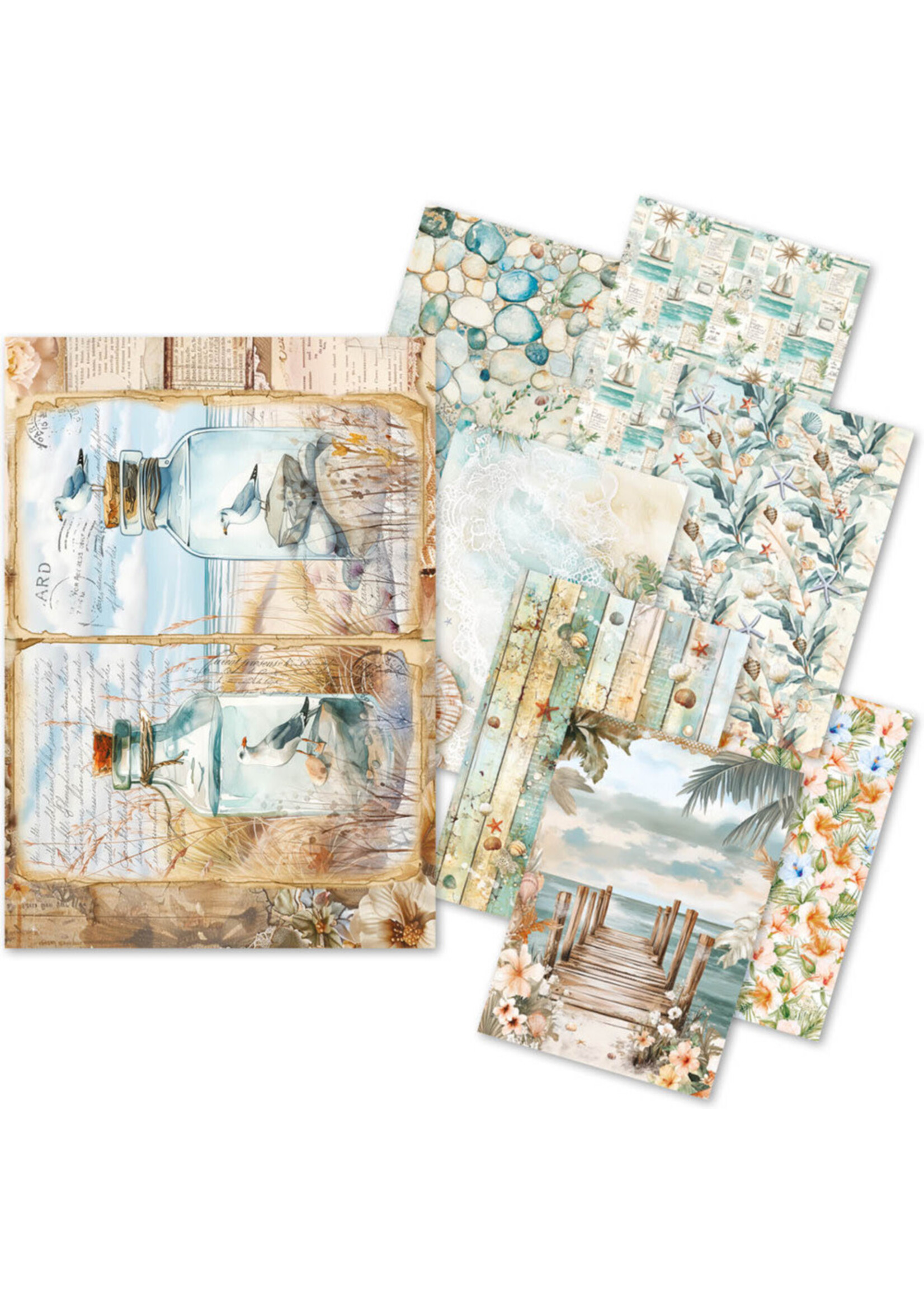 Ciao Bella Ciao Bella A5 Rice Paper Art Set, Summer Days (8 Sheets)