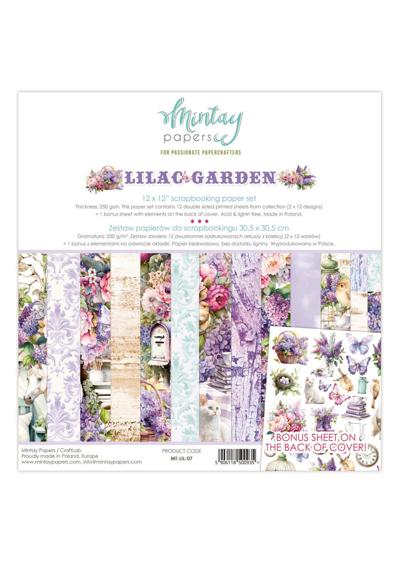12x12 Paper Set, Lilac Garden