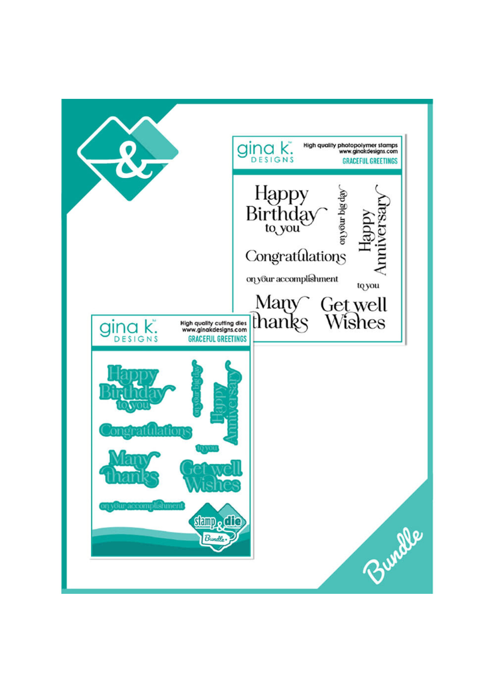 Gina K Gina K Designs - Die And Clear Photopolymer Stamp Set - Graceful Greetings