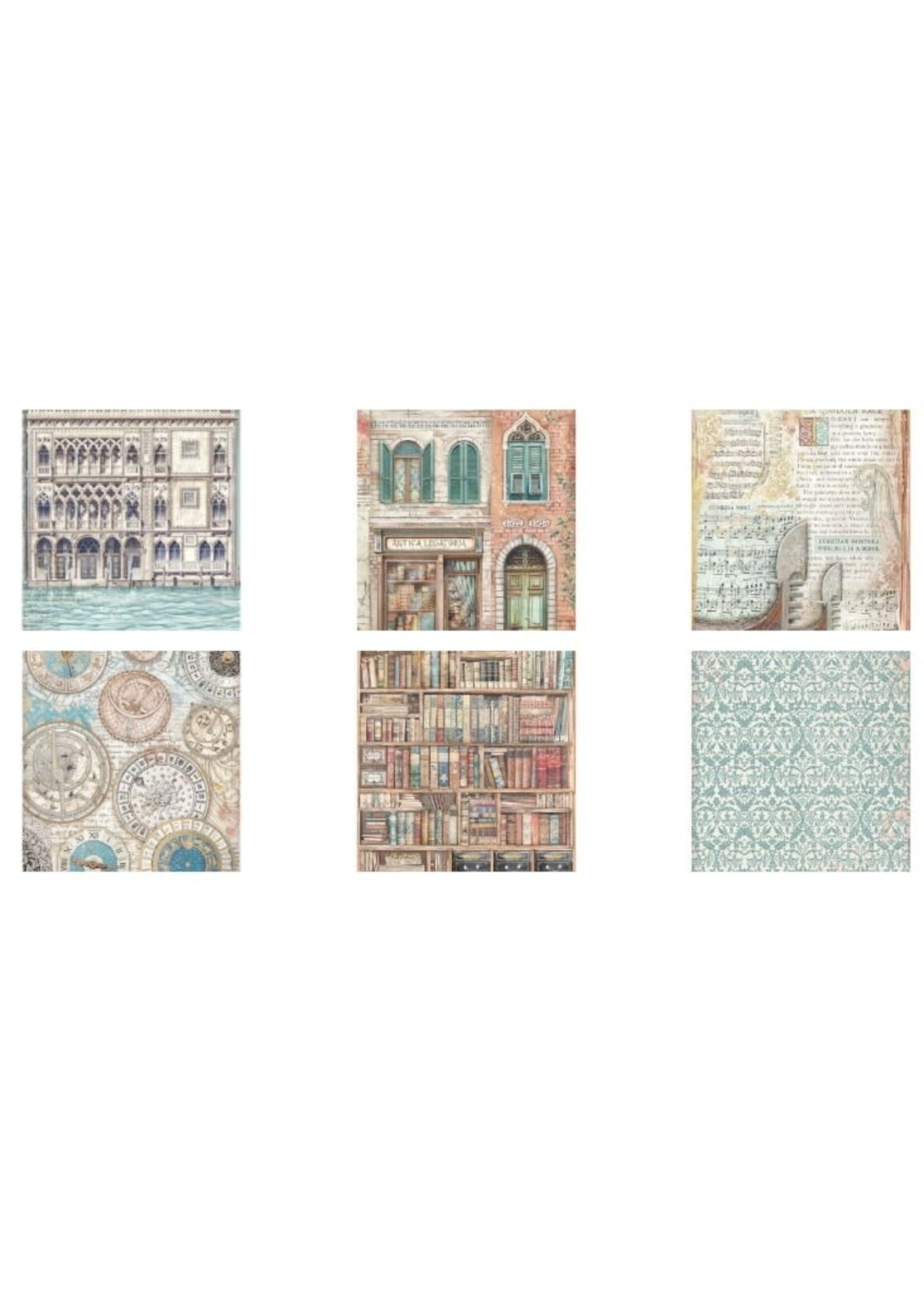 Stamperia A4 Rice Paper Selection, Venice City of Art (6 sheets)