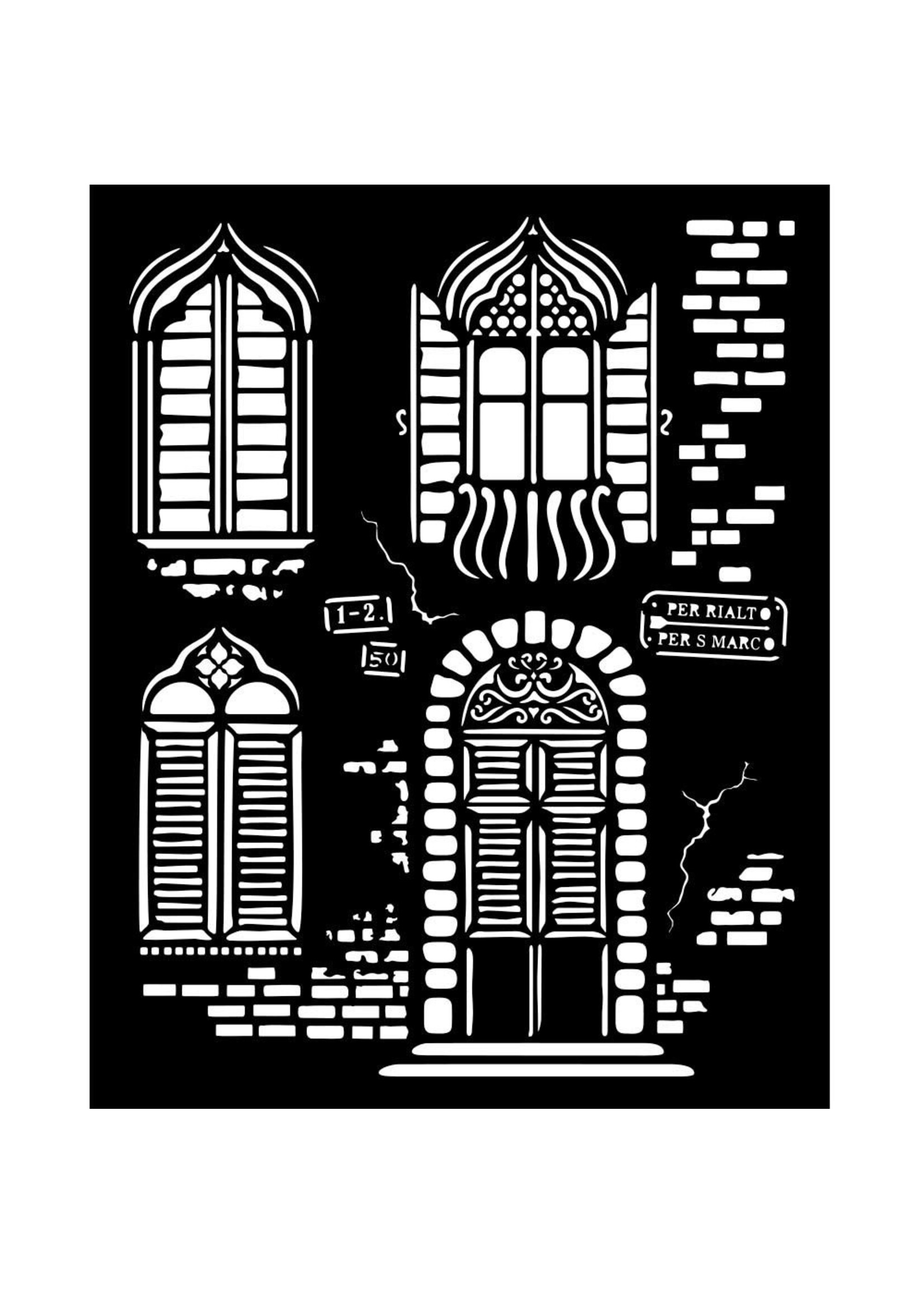 Stamperia Thick Stencil, Venice City of Art - Windows