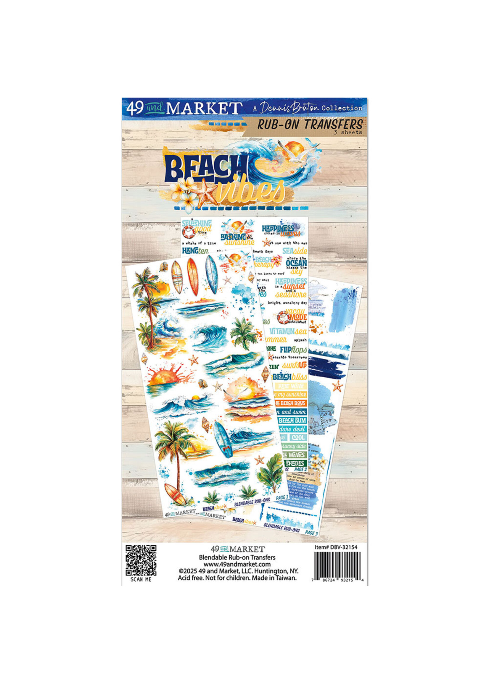 49 & Market Rub-On Transfers, Beach Vibes