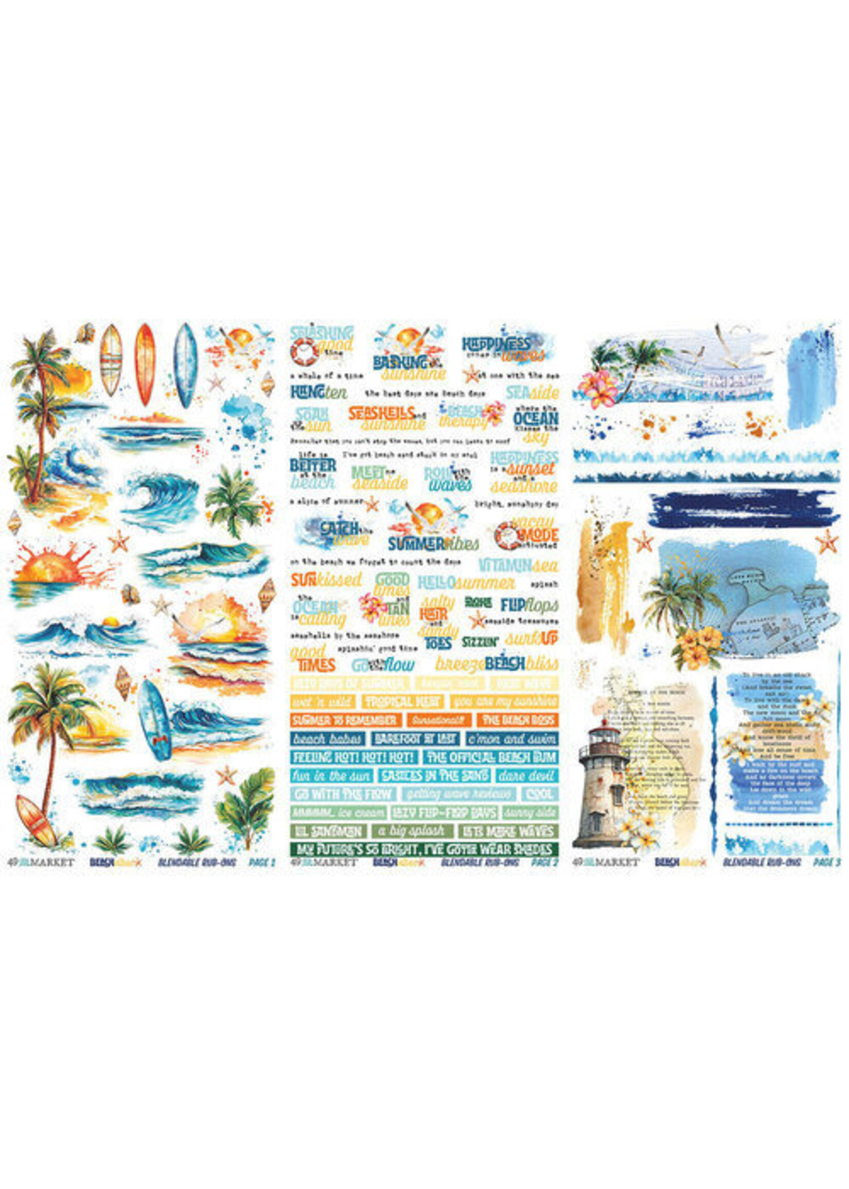 49 & Market Rub-On Transfers, Beach Vibes