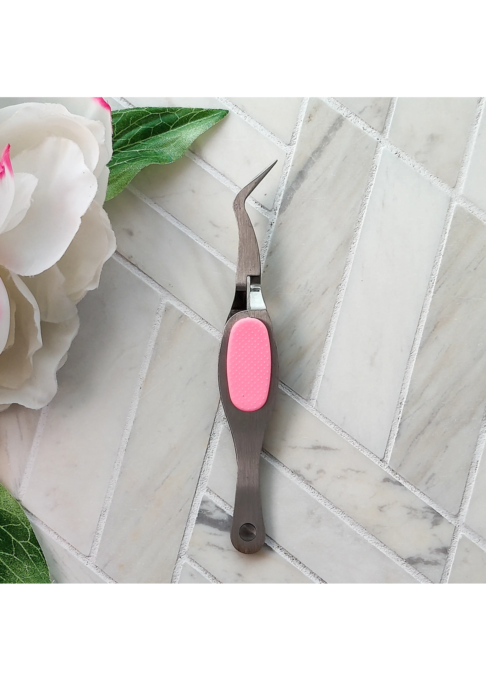 Pear Blossom Reverse Tweezers Precision Tip, Pink or Blue