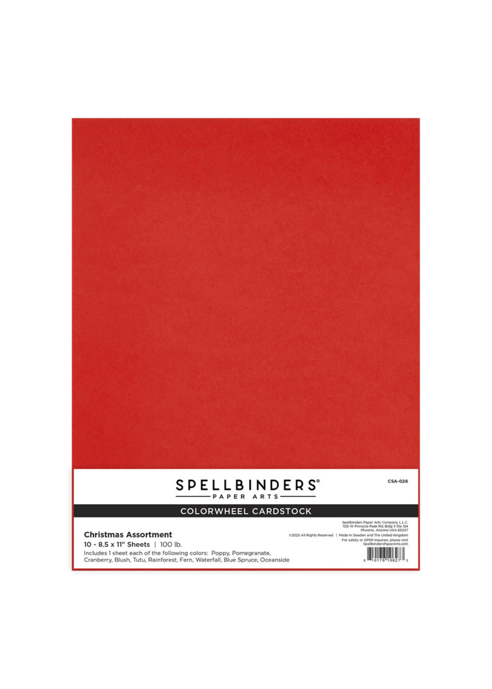 Spellbinders ColorWheel 8.5x11 Cardstock, Christmas Assortment (10)