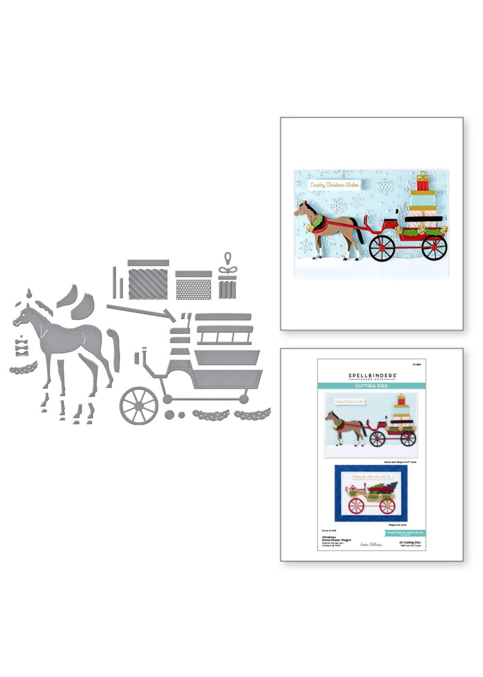 Spellbinders Die, Christmas Horse-Drawn Wagon