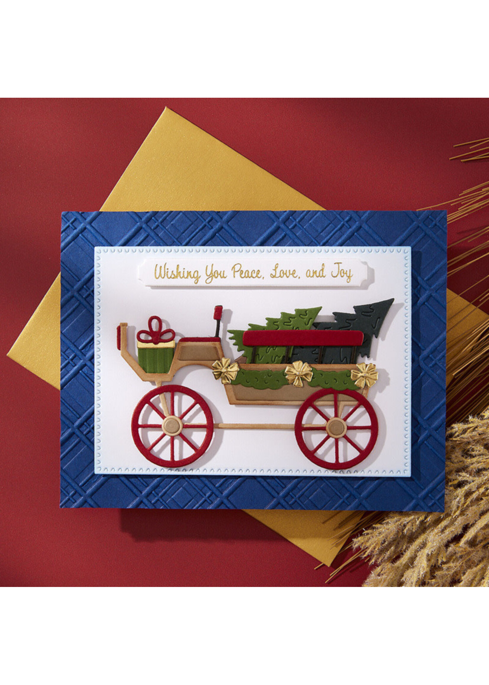 Spellbinders Die, Christmas Horse-Drawn Wagon