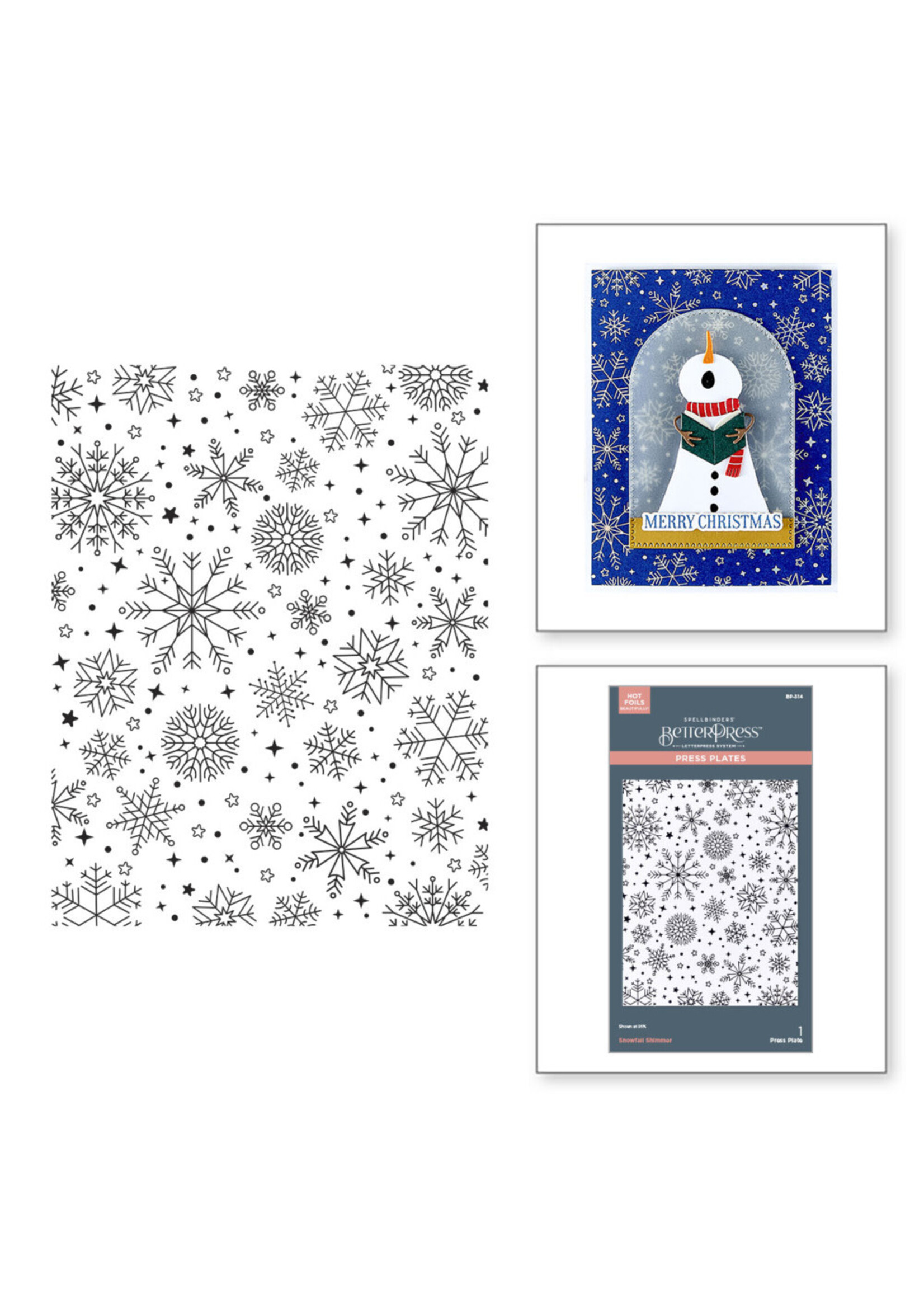 Spellbinders Spellbinders BetterPress Plate, Snowfall Shimmer